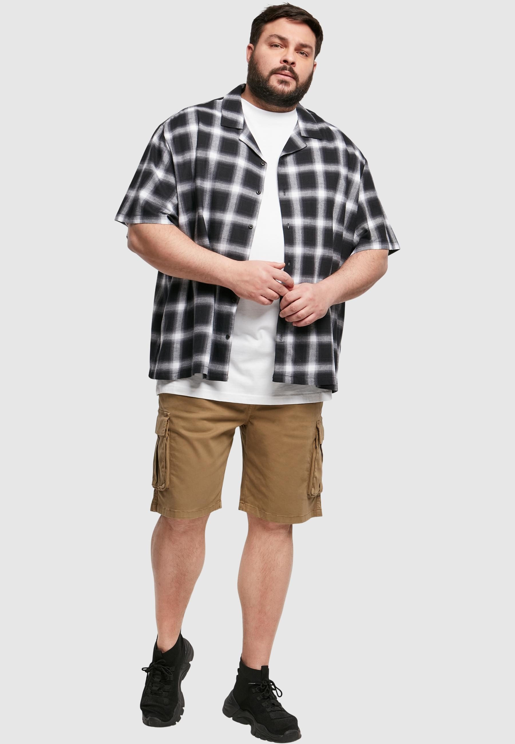 URBAN CLASSICS Langarmhemd »Urban Classics Herren Loose Checked Resort Shirt«, (1 tlg.)