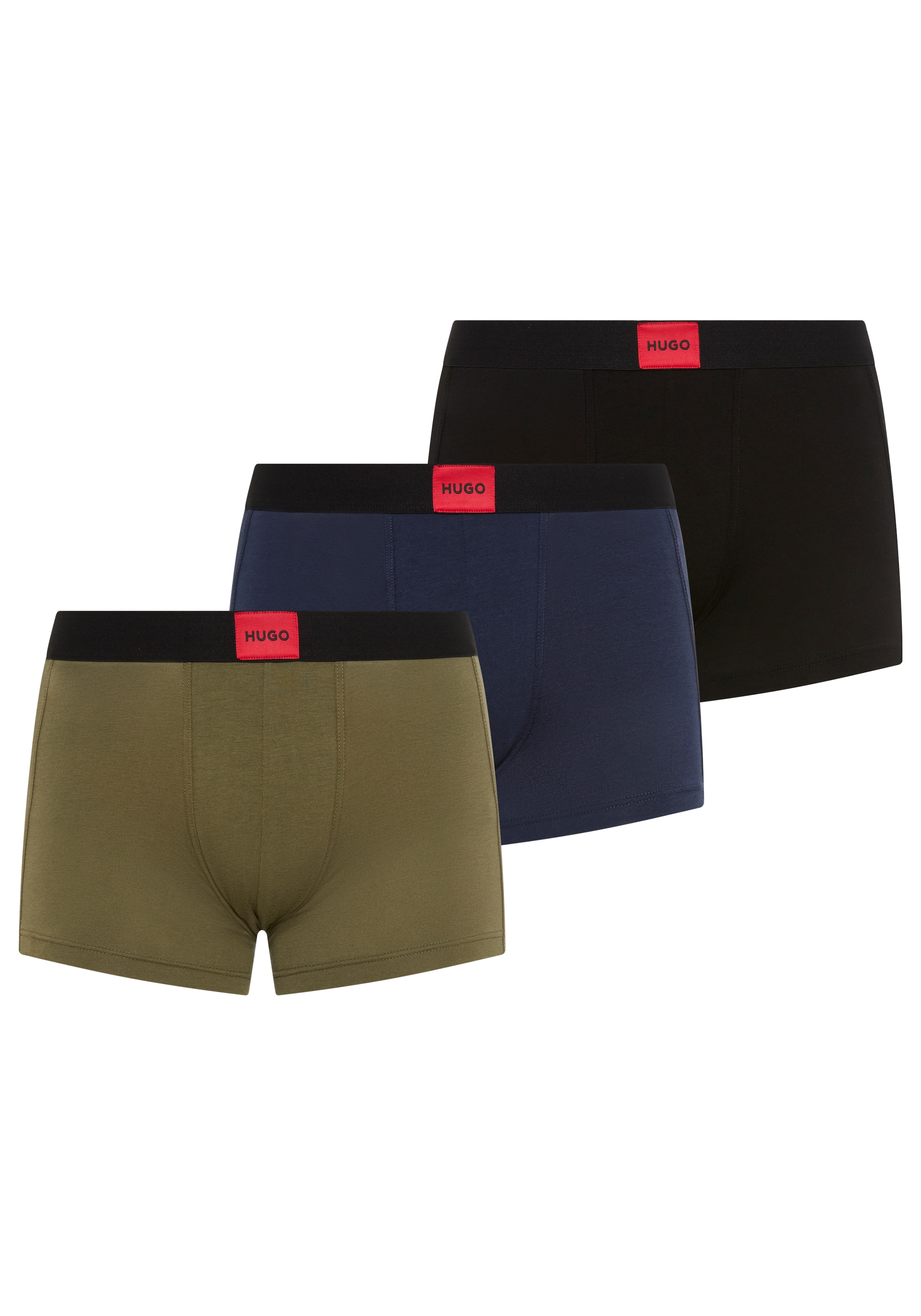 HUGO Underwear Trunk Set, 3 Stk. mit kontrastfarbenen Logobadge günstig online kaufen