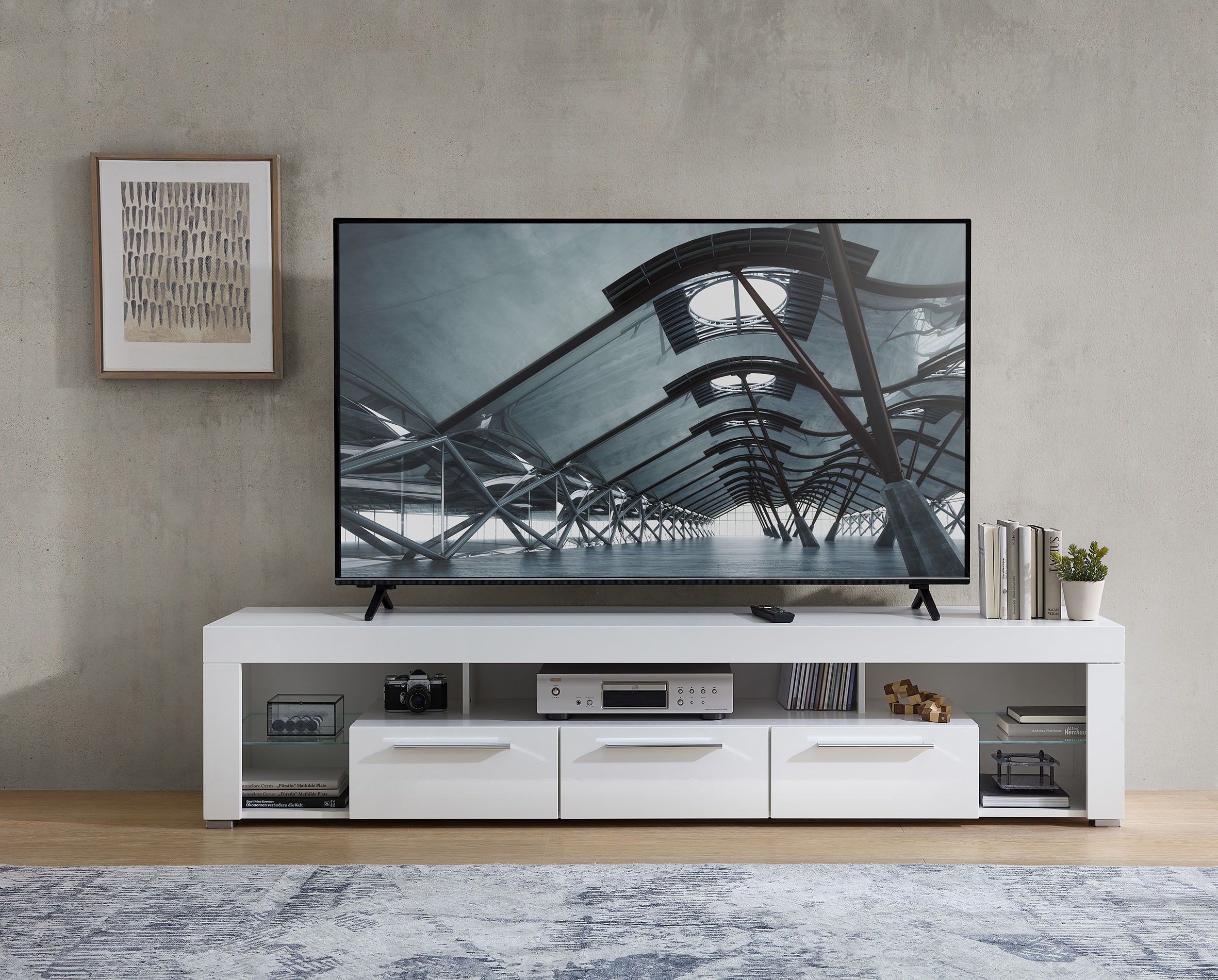 Stolkom TV-Schrank "Goal", 3 Schubkästen, 5 offenen Fächern, Stellmaß 200/4 günstig online kaufen