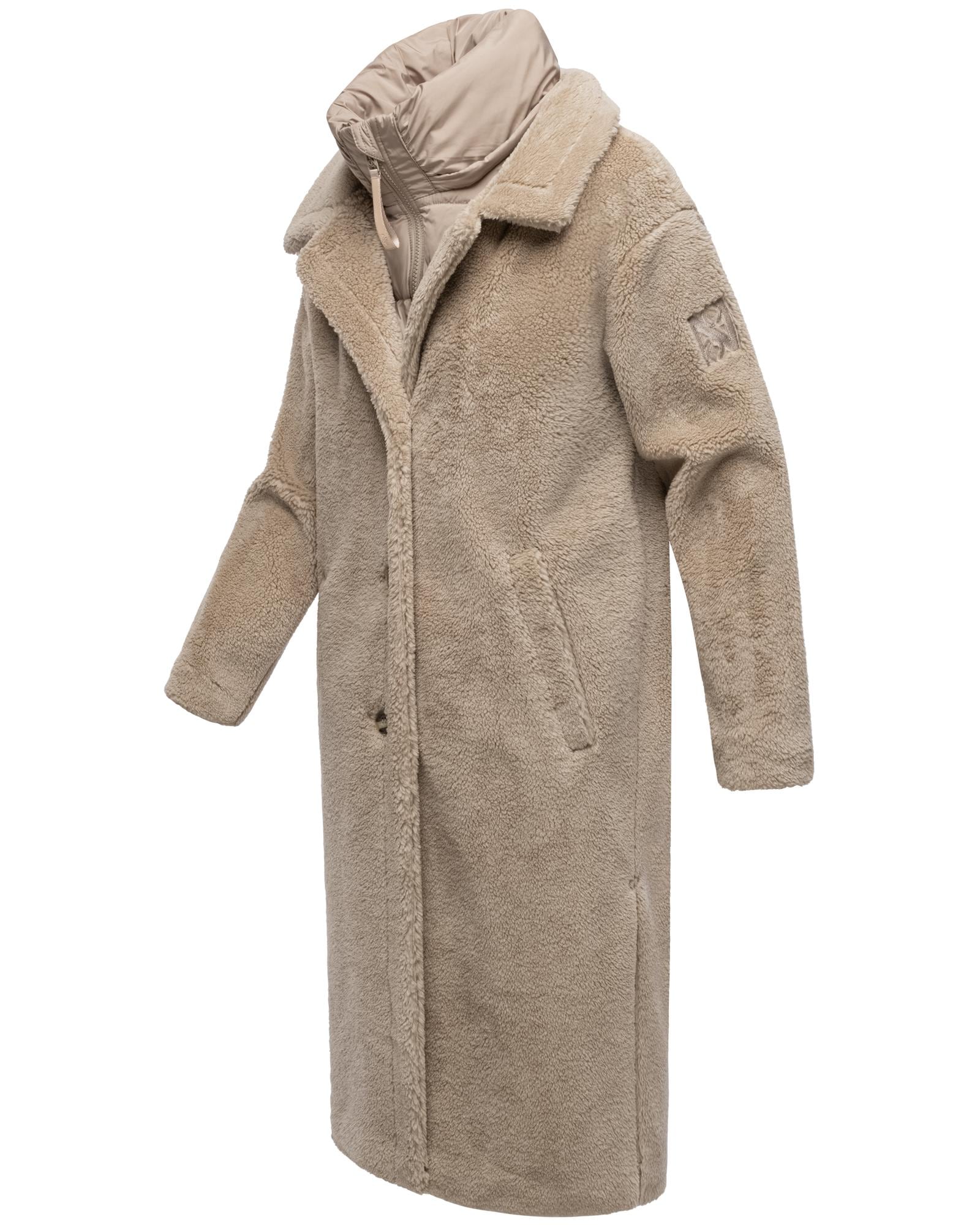 Navahoo Wintermantel »Teddyzauber 14«, Plüschmantel aus Teddyfleece mit abnehbmarem Krageneinsatz