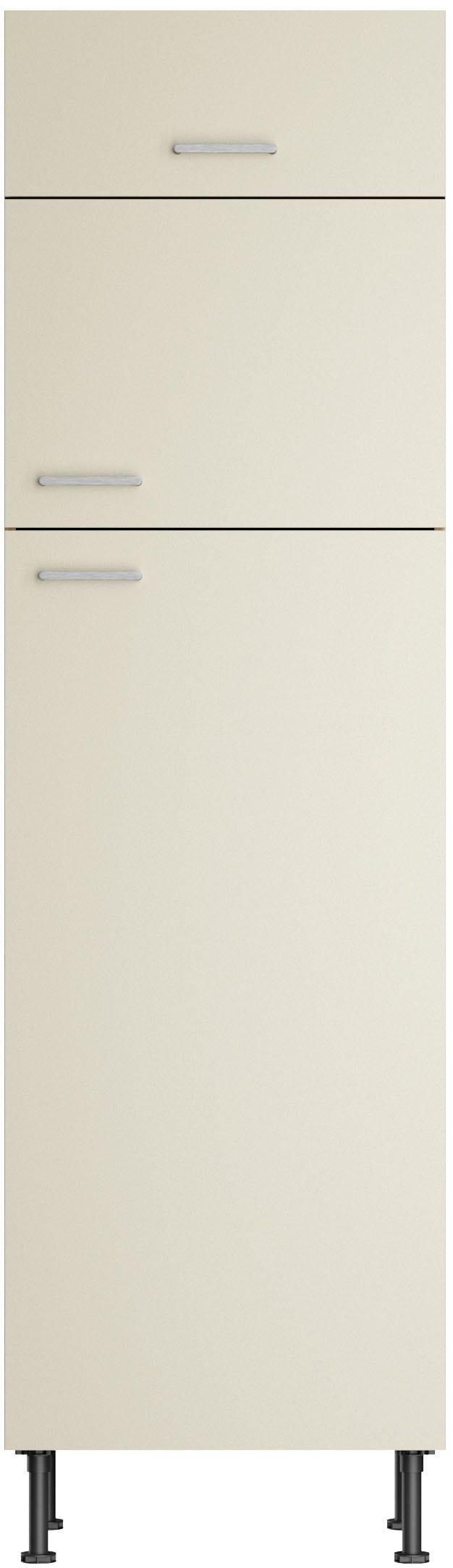KOCHSTATION Kühlumbauschrank "KS-Lucy" Breite 60 cm, m. 2 Türen, 1 Klappe, Soft-Close, höhenverstellbare Füße