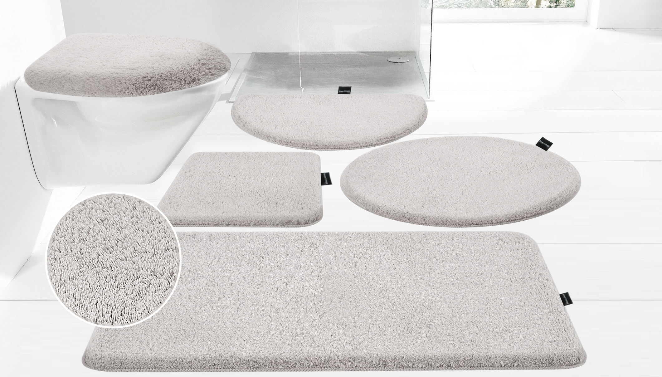 Bruno Banani 1100000002199 "Lana, Standard & Premium Qualität, 25 mm oder 30 mm Höhe" rutschhemmend beschichtet fußbodenheizungsgeeignet schnell trocknend strapazierfähig Badteppich, Badematten, unifarben, auch als 3 teiliges Set & rund