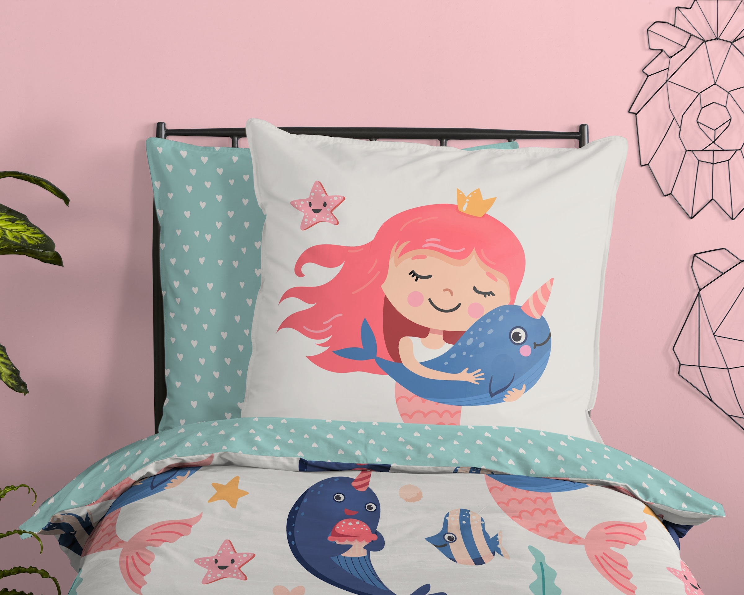 good morning Kinderbettwäsche »Silvie« 2 Baumwolle, Renforcé, Wendeoptik, Kind, Baby, Meerjungfrau