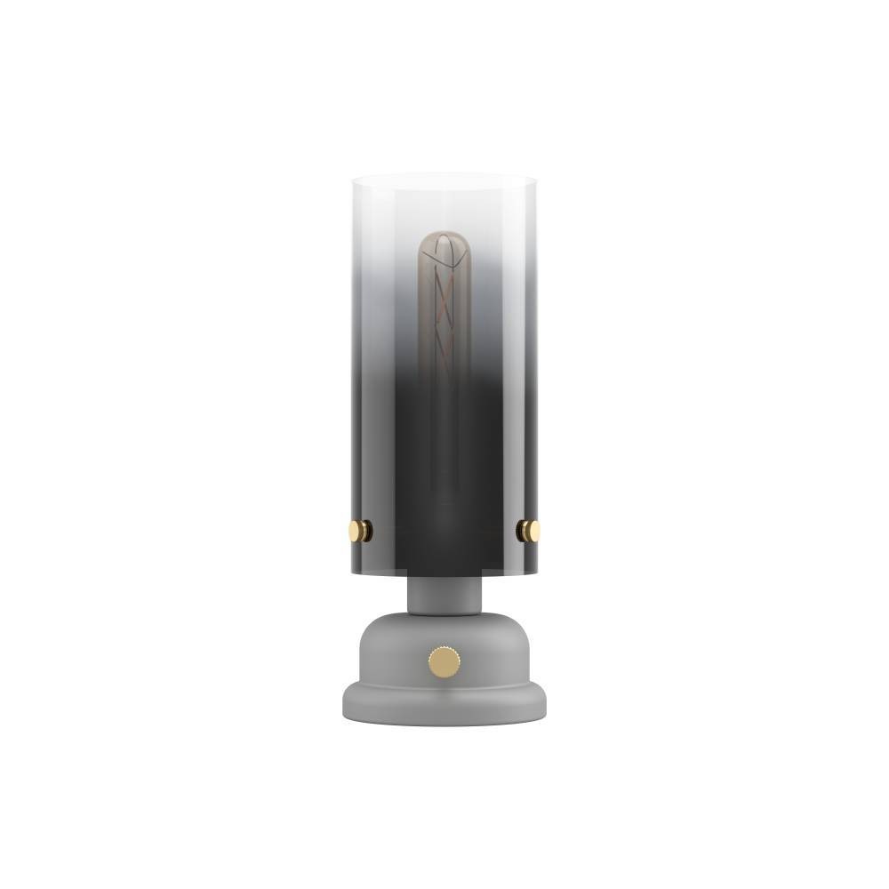 EGLO Tischleuchte »GARGRAVE«, 1 flammig, Leuchtmittel E27 | ohne Leuchtmittel, Tischleuchte, Wohnzimmerlampe, Metall und Rauchglas, Nachttischlampe