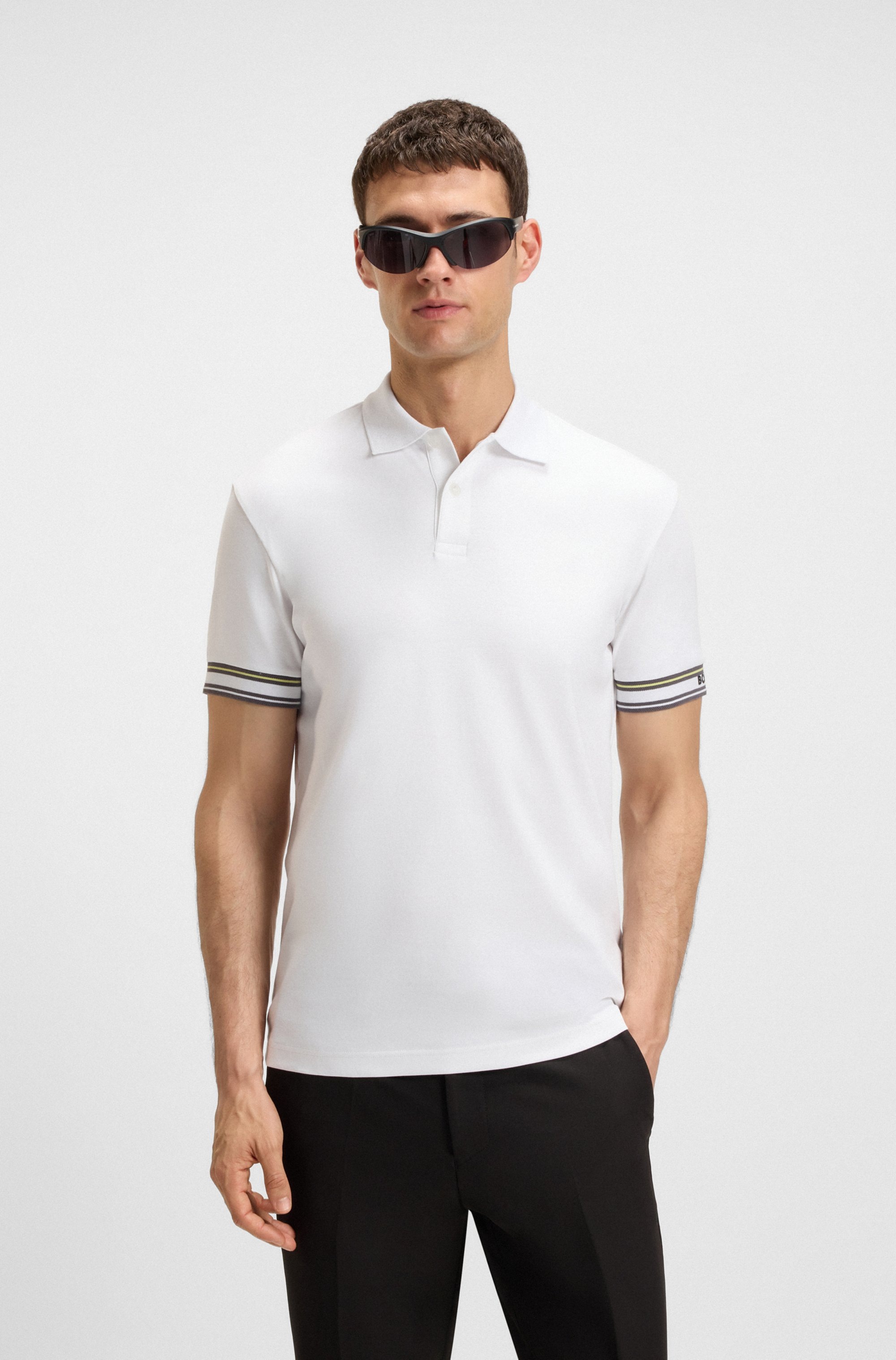 BOSS GREEN Poloshirt "Polo Zone", mit Piqué-Streifen und einem Logo am Ärme günstig online kaufen