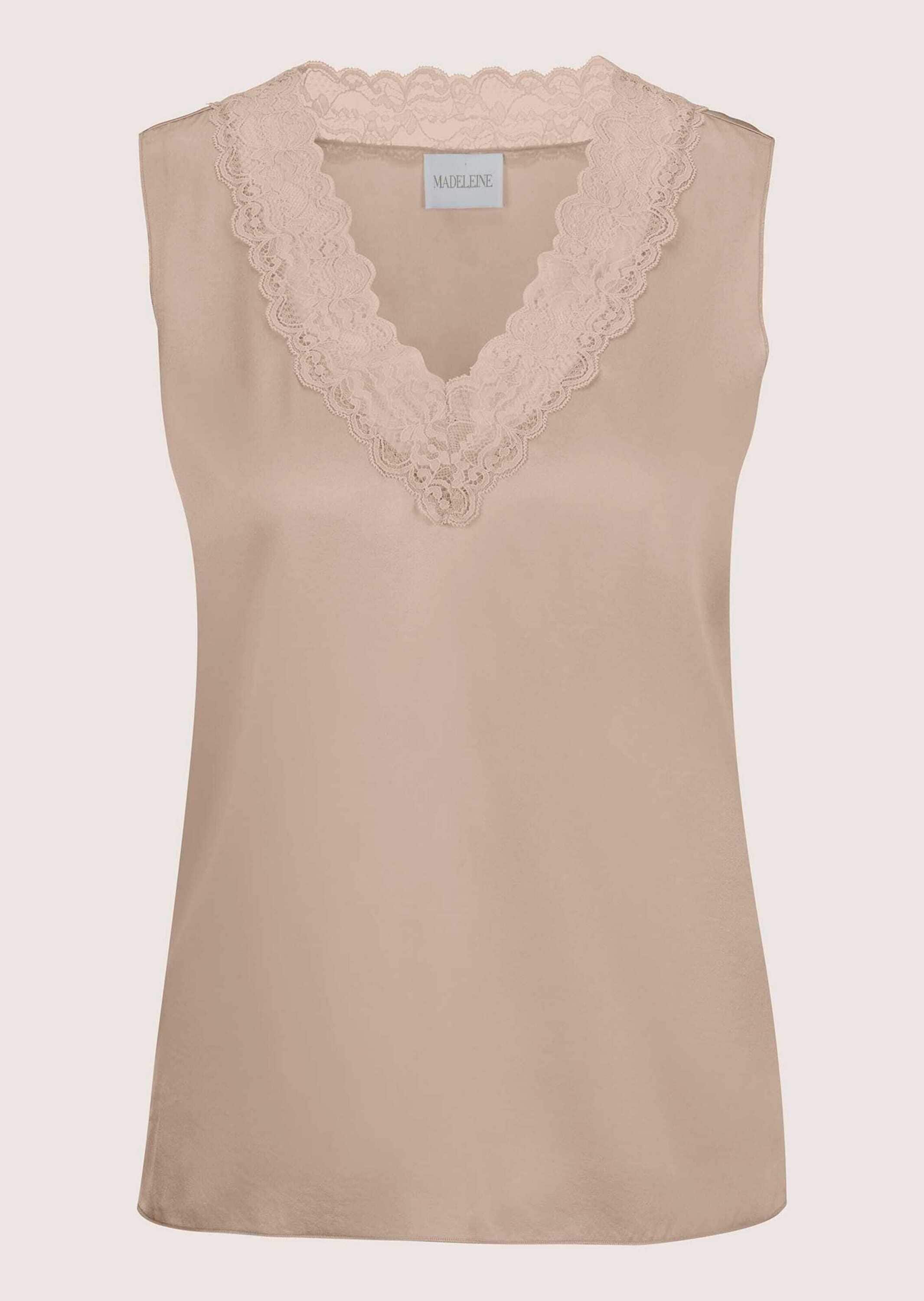 MADELEINE Trägertop "Top Lingerie-Top aus Seidensatin" edle Spitze am Aussc günstig online kaufen