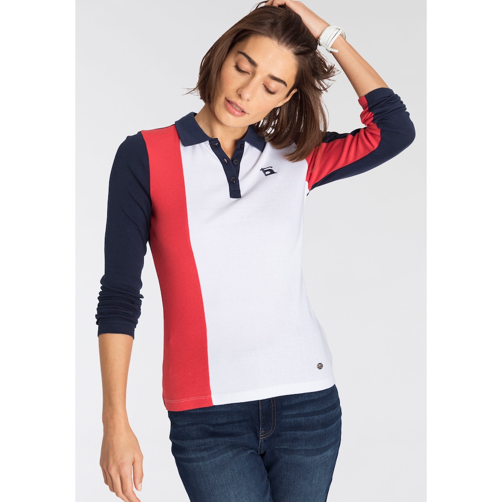 H.I.S Langarm-Poloshirt »RUGBY SHIRT«, mit COLOR-BLOCK - NEUE KOLLEKTION