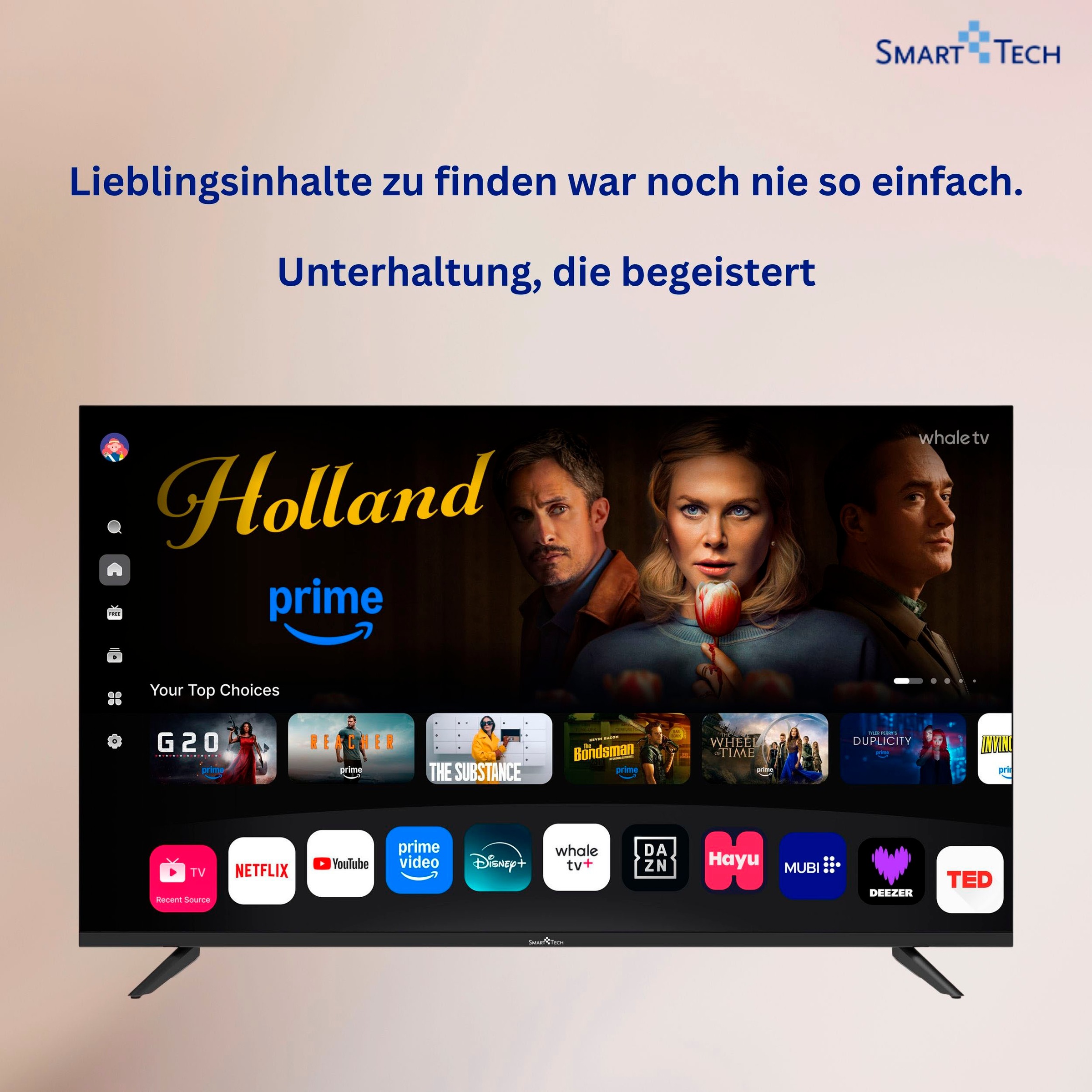 Smart Tech QLED-Fernseher »43QH02V« 108 cm/43 ″ Smart-TV