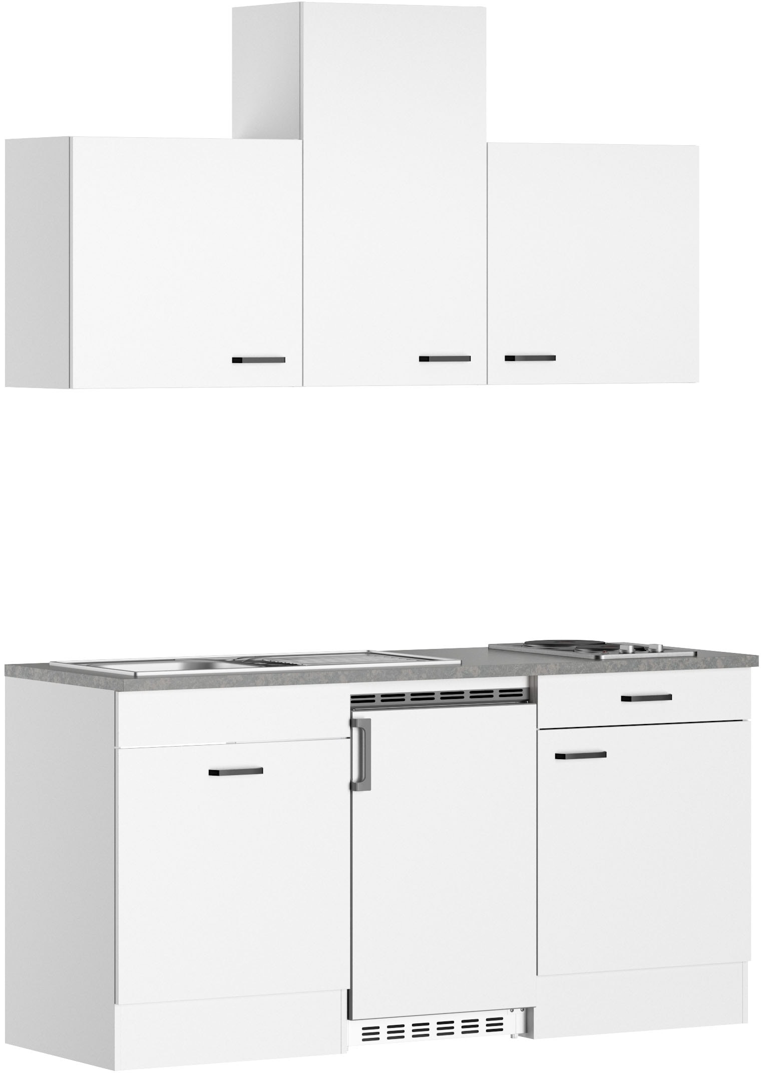 OPTIFIT Pantryküche "OPTImulti" Breite 170 cm, mit Unterbaukühlschrank und 2-Platten-Kochfeld