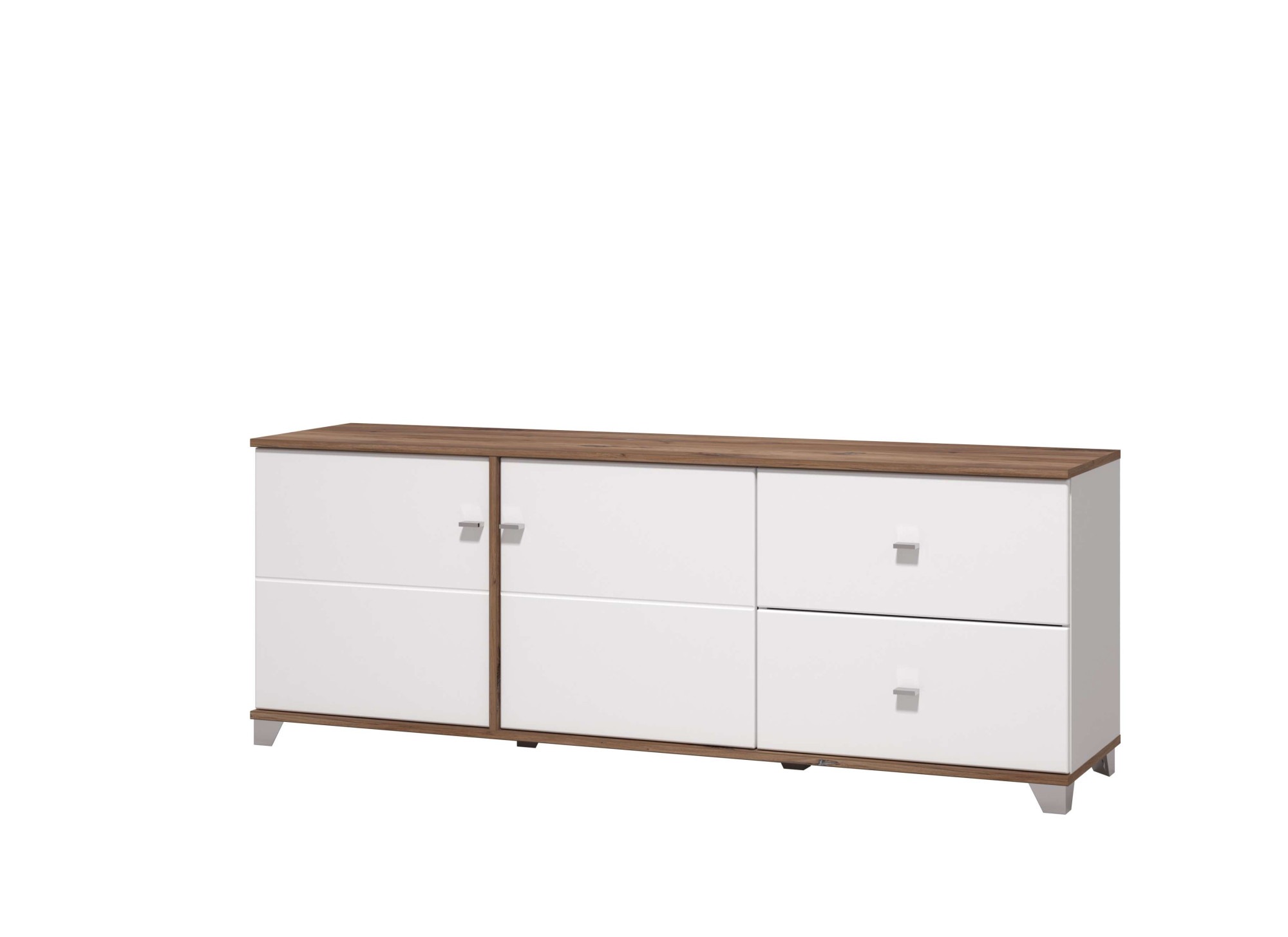 INOSIGN TV-Board »Burgundy Lowboard, TV-Schrank, TV-Ständer, Hochglanzfronten«, Hochglanzfronten und eine Innenausstattung in Flagstaff Eiche