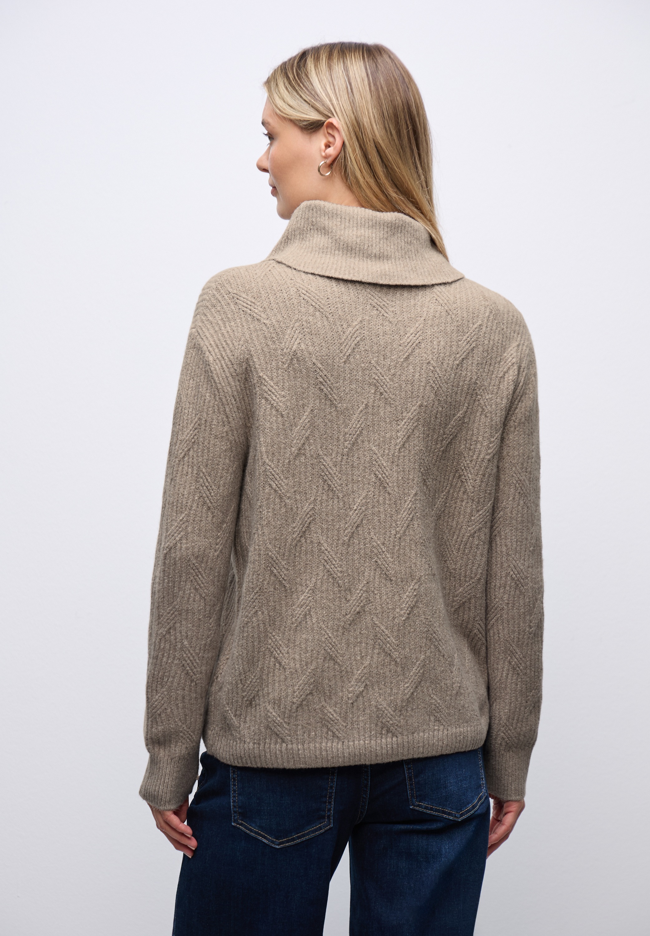 STREET ONE Rollkragenpullover aus Baumwolle mit Stretchanteil