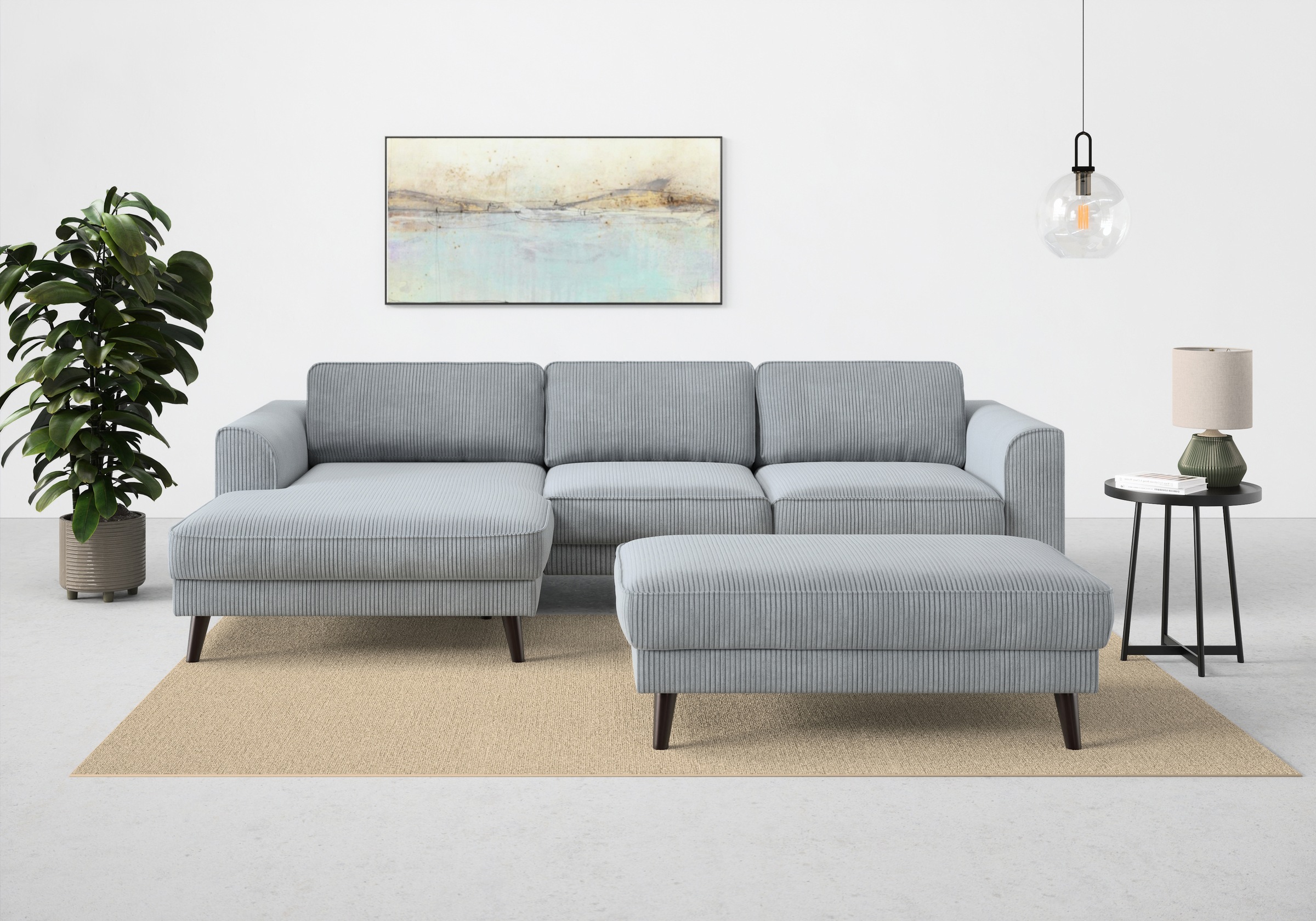 TRENDMANUFAKTUR Ecksofa »Lumber Jack, elegantes Designsofa, zeitlos modern, hoher Sitzkomfort«, wahlweise mit Bettfunktion u. Bettkasten, L-Form