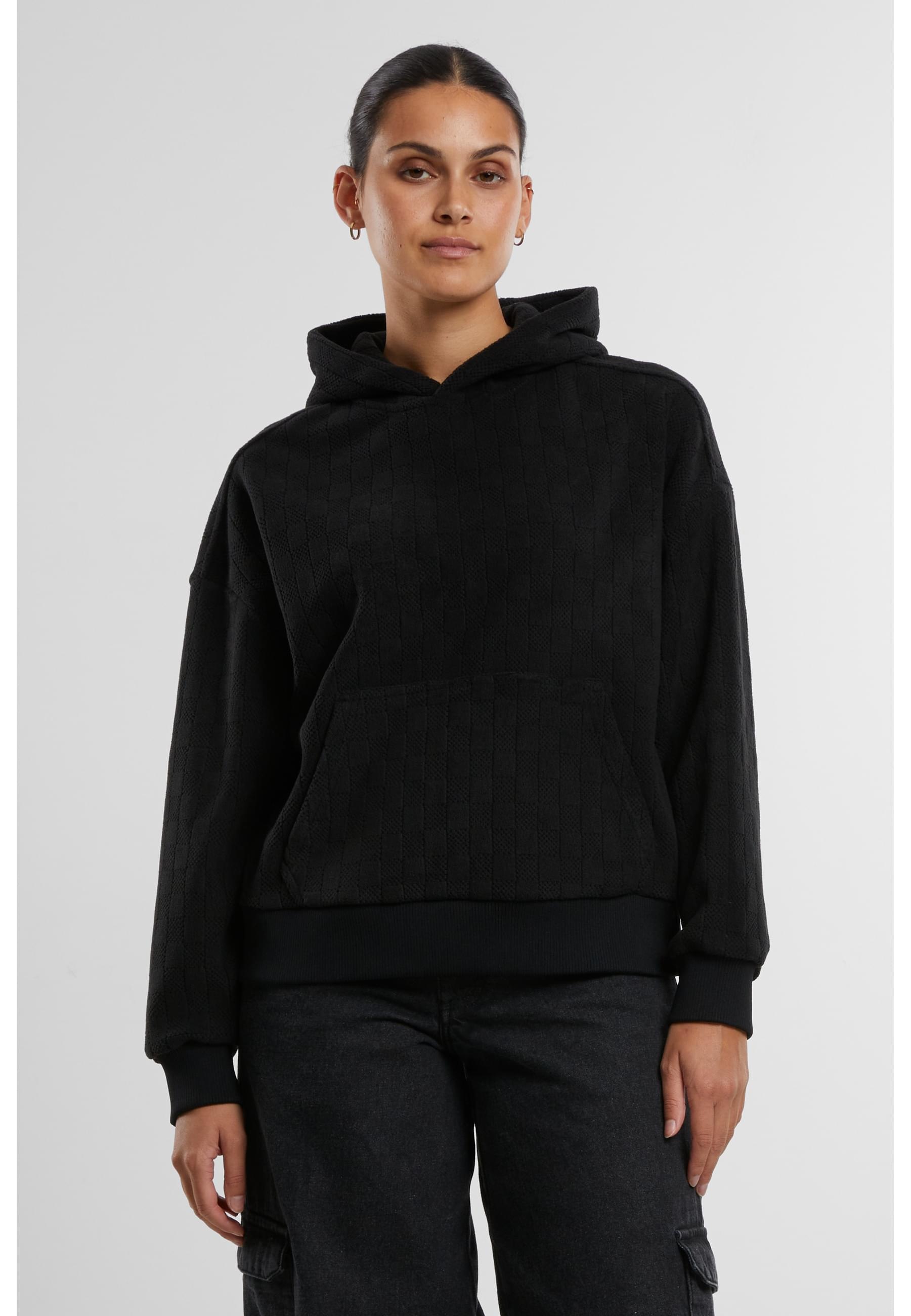 URBAN CLASSICS Kapuzenpullover »Urban Classics Ladies Jacquard Velvet Oversized Hoodie«, (1 tlg.)
