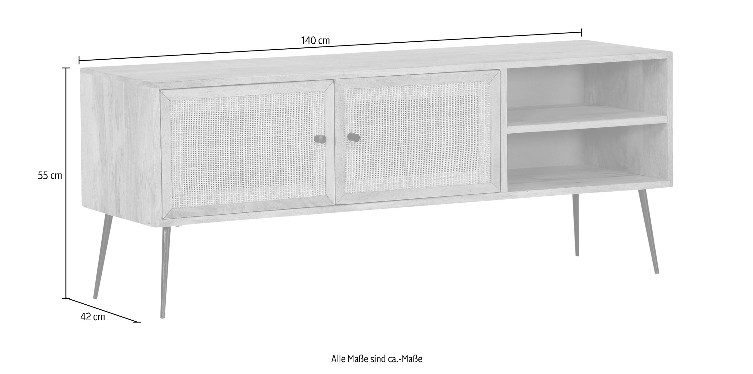 Gutmann Factory Lowboard »Liam«, Kommode mit Rattangeflecht