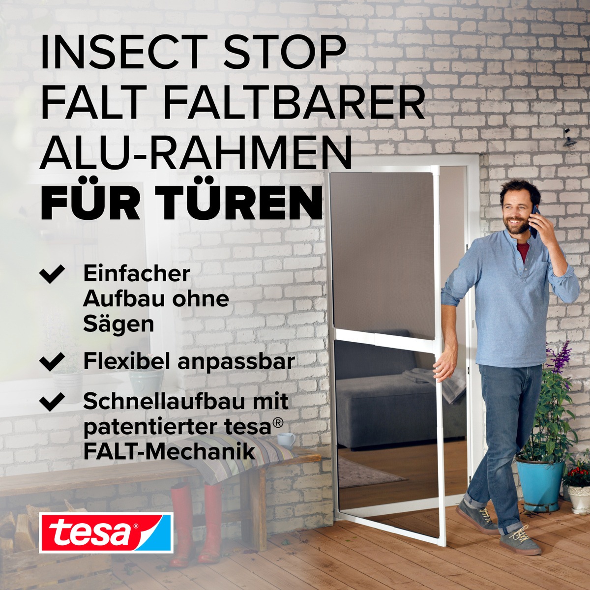 tesa Insektenschutz-Tür "Insect Stop Falt Fliegengitter für Türen - max. 1 günstig online kaufen