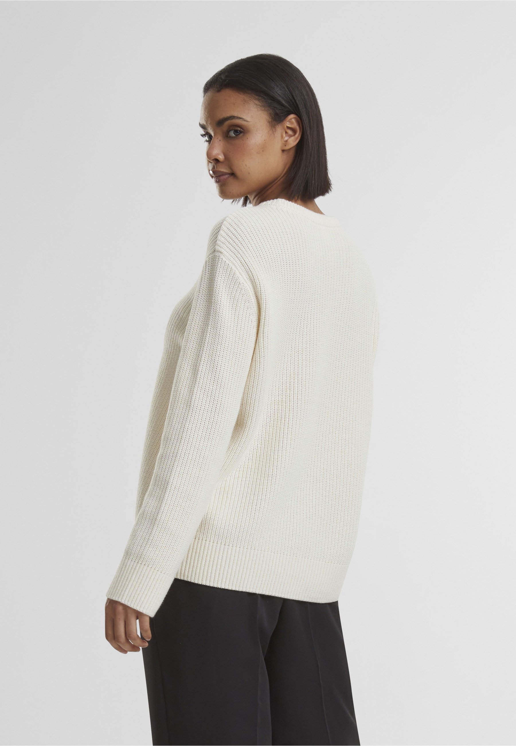 URBAN CLASSICS Fleecepullover »Urban Classics Damen Ladies Rib Knit Sweater«
