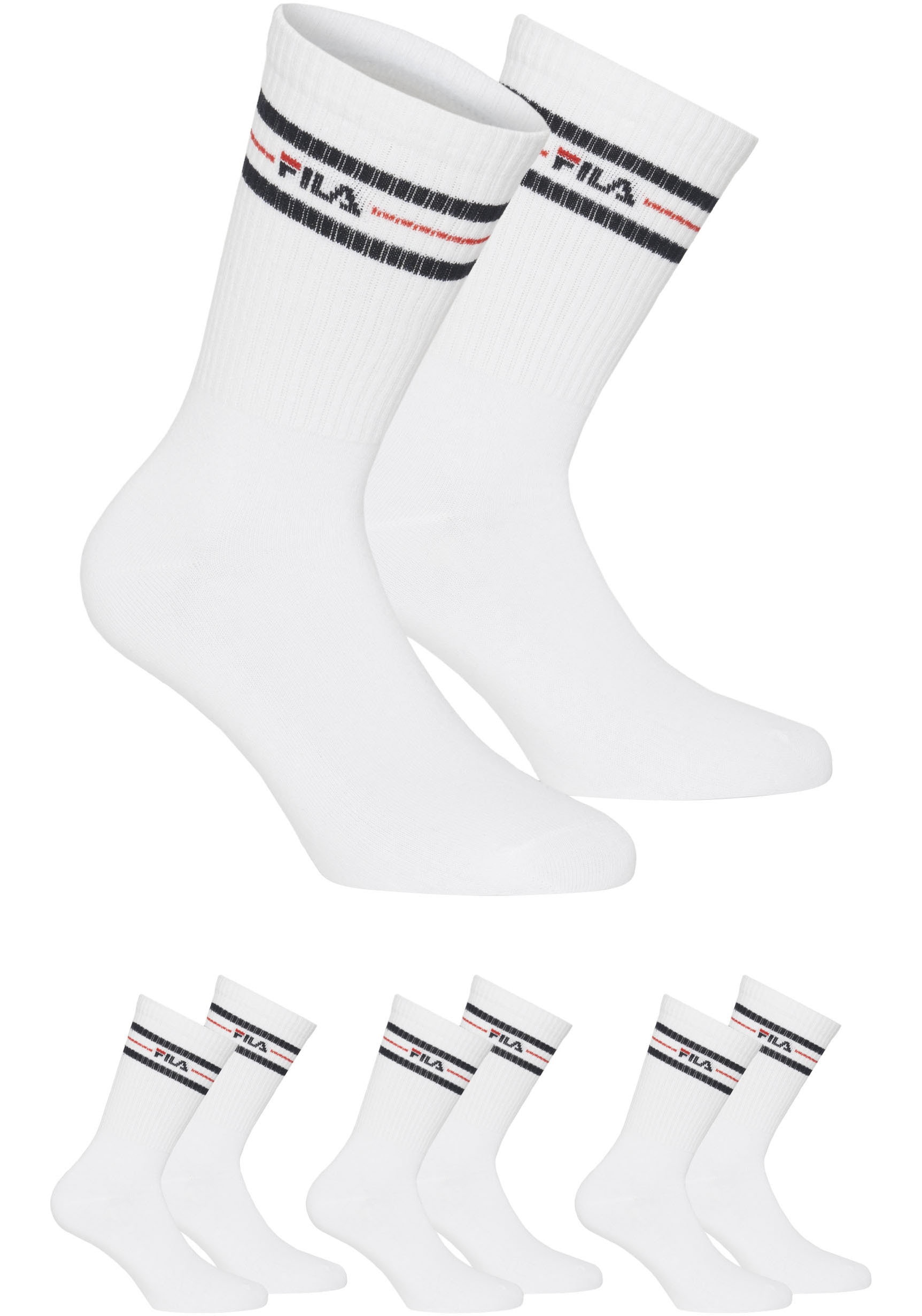 Fila Socken "UNISEX LIFESTYLE PLAIN SOCKS" 3 Stk. tlg. mit Logo-Schriftzug günstig online kaufen