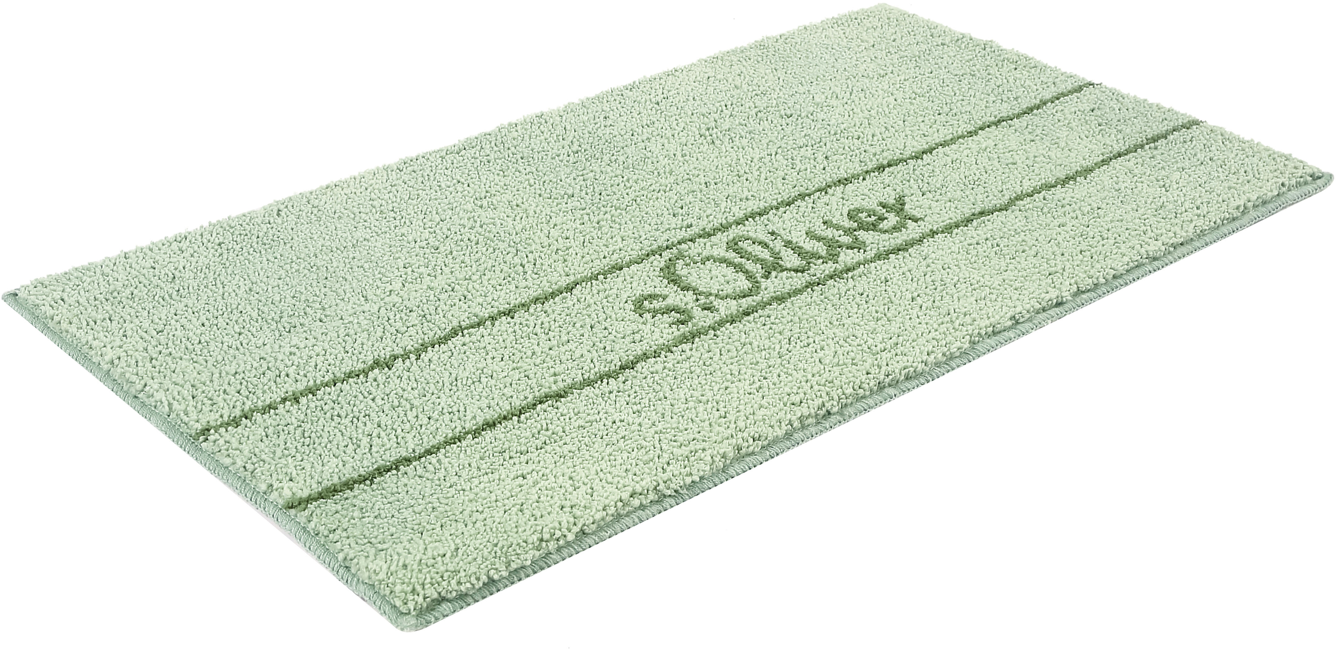 s.Oliver "Allie, Badvorleger, Badezimmer Teppich, Duschvorleger" Höhe 10 mm rutschhemmend beschichtet schnell trocknend strapazierfähig Badteppich, weiche Haptik, unifarben mit s.Oliver Schriftzug
