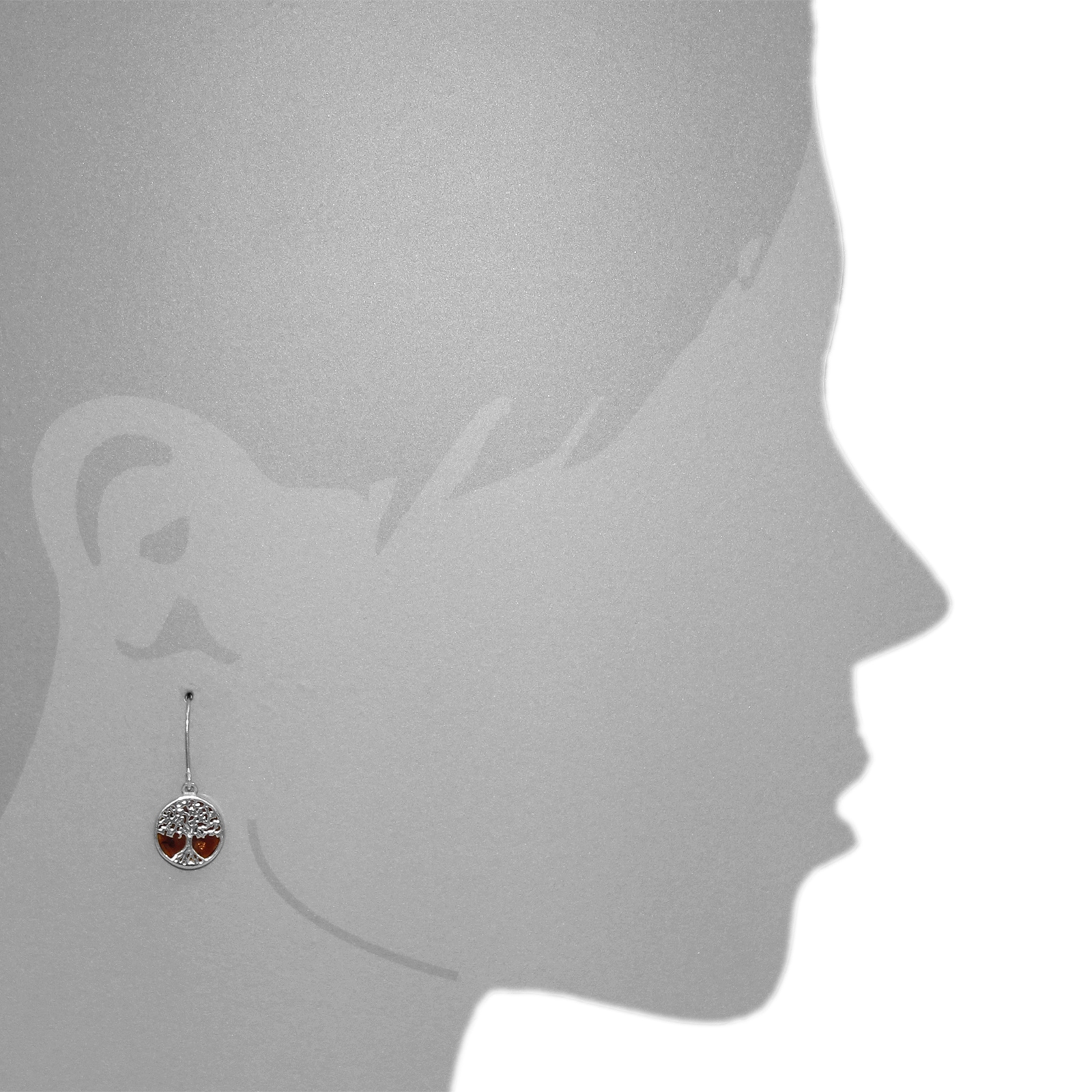 OSTSEE-SCHMUCK Paar Ohrhänger »- Lebensbaum 21 mm - Silber 925/000 - Bernstein«