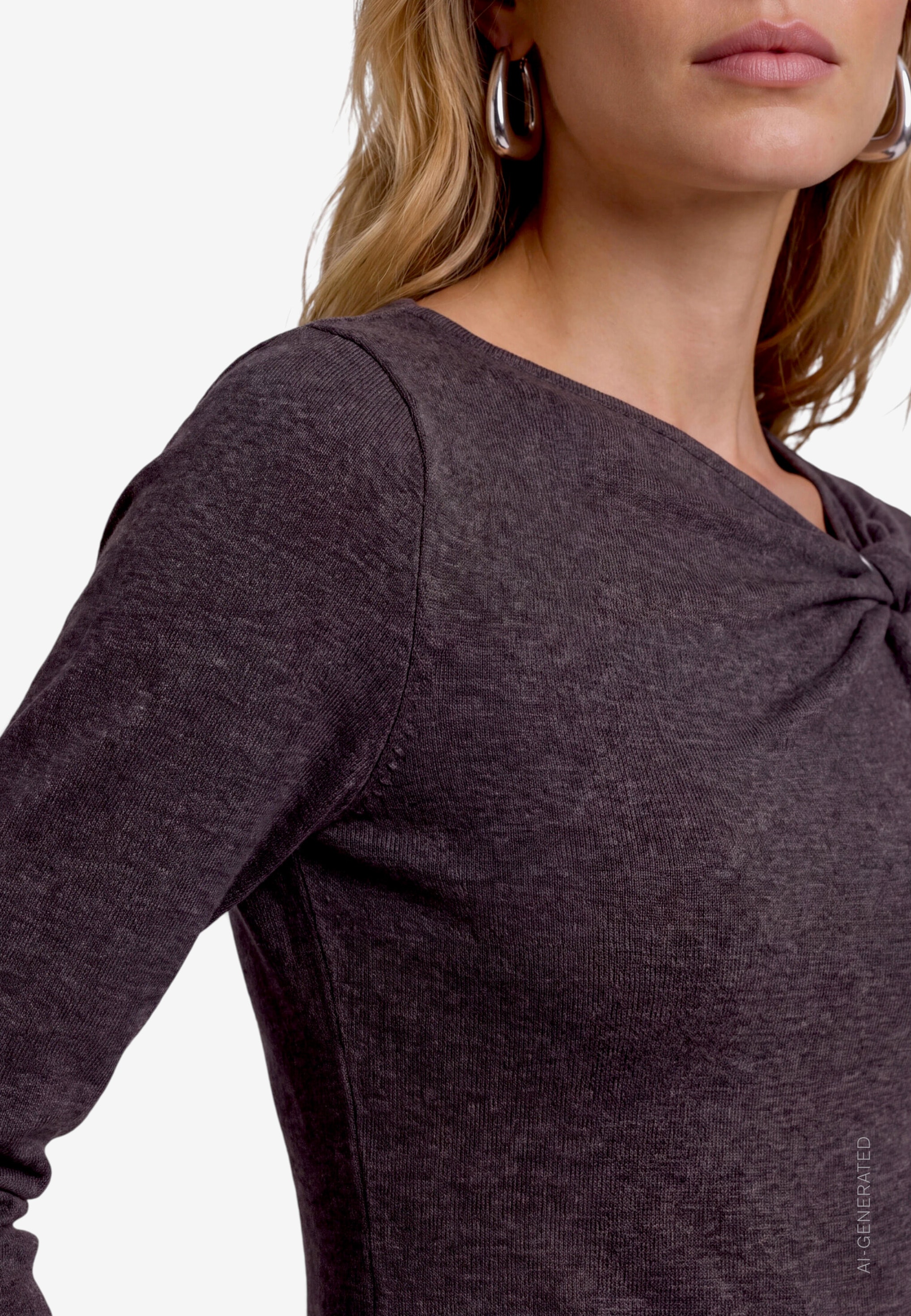 Zero Langarmshirt mit Schnalle / Stretch / Meliert