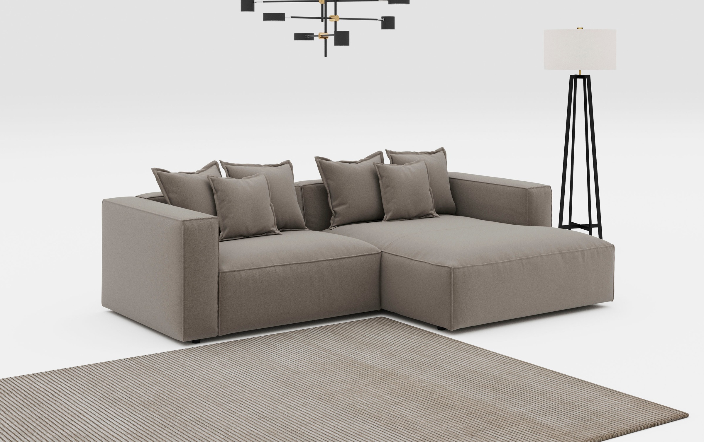 INOSIGN Ecksofa "Cowboy L-Form", mit 6 Kissen, kubisches Sofa günstig online kaufen