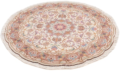 Orientteppich »Perser - Täbriz - Royal rund - 105 x 105 cm - beige«, rund