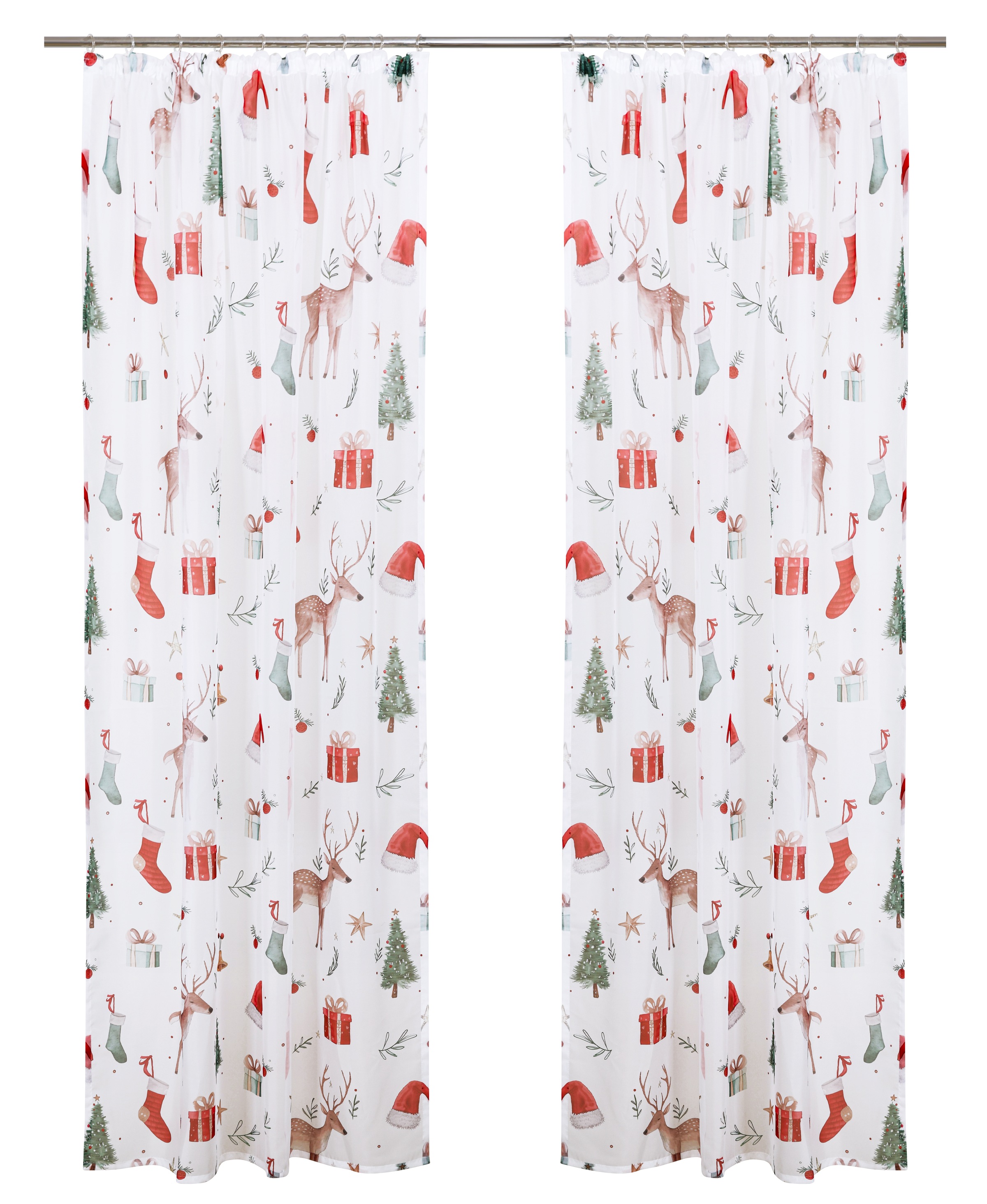 OTTO home Gardine "Olwyn" Kräuselband 1 Stk. tlg. weihnachtlich, bedruckt, günstig online kaufen