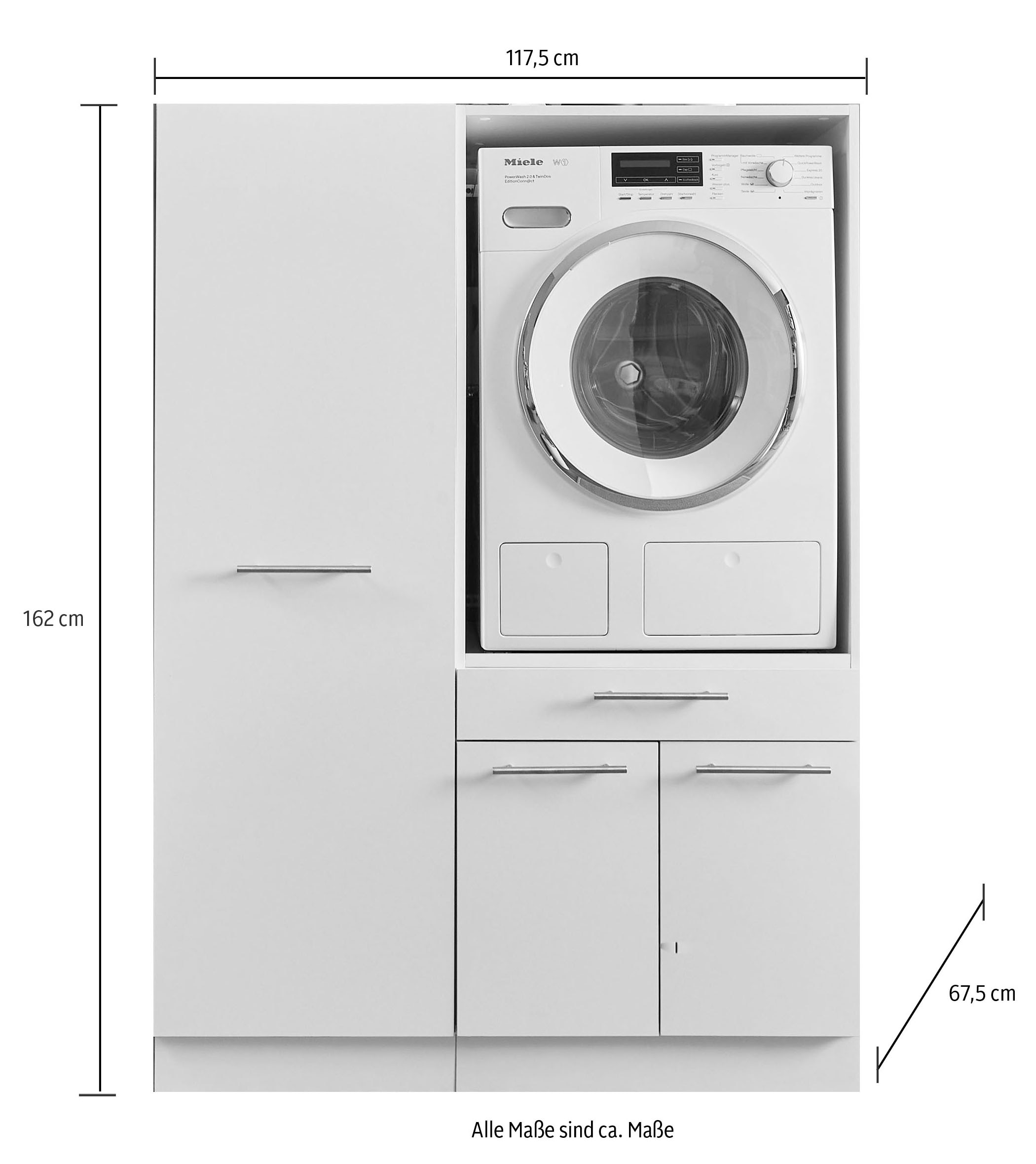 Laundreezy Mehrzweckschrank-Set »LAUNDREEZY LDSK6«, Breite 117,5 cm