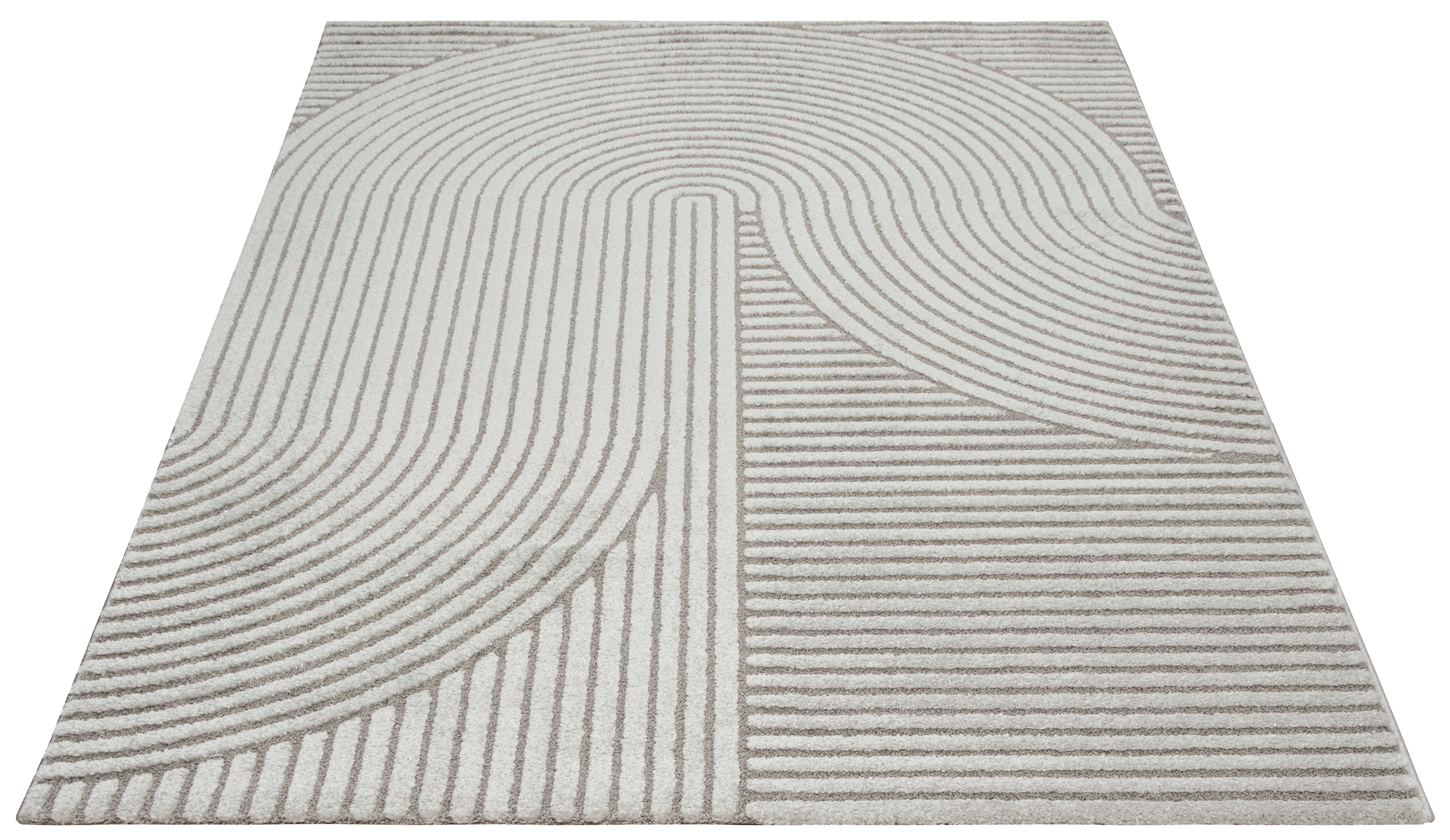 Thumbnail - merinos Teppich "Elio" rechteckig 16 mm Höhe moderner Kurzflor Teppich mit Hoch-Tief-Effekt, 3D Effekt