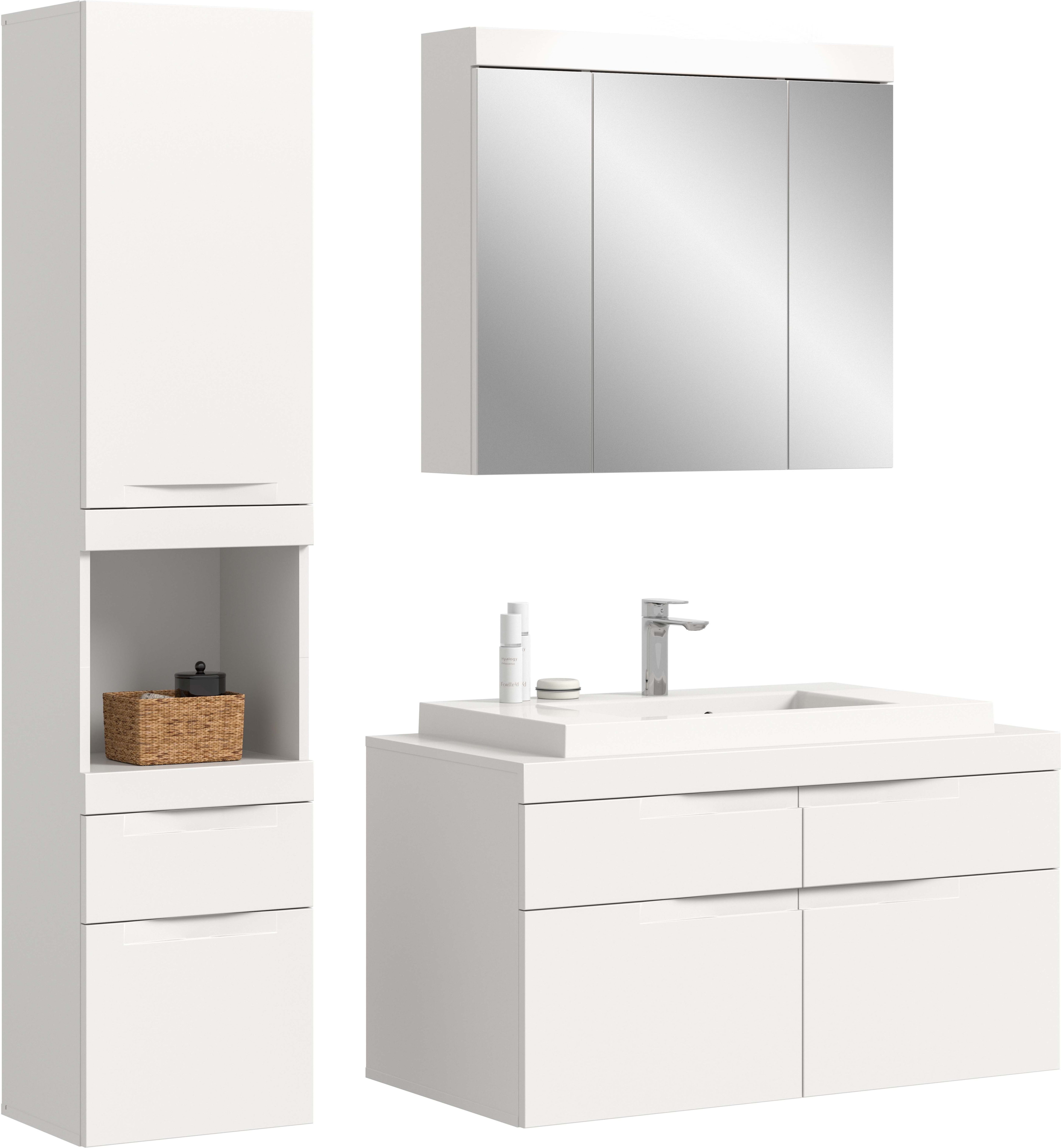 OTTO home Badmöbel-Set "MAOI, 3-tlg. Badkombi, hochwertige MDF Front, optional mit Beleuchtung"