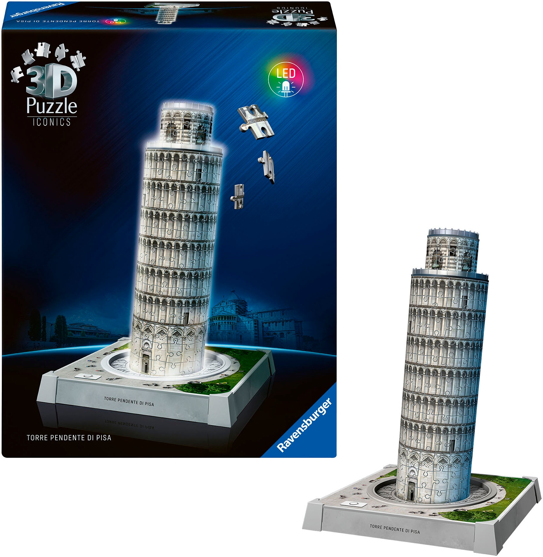 Ravensburger 3D-Puzzle »Iconics: Schiefer Turm von Pisa - mit Licht«, Made in Europe