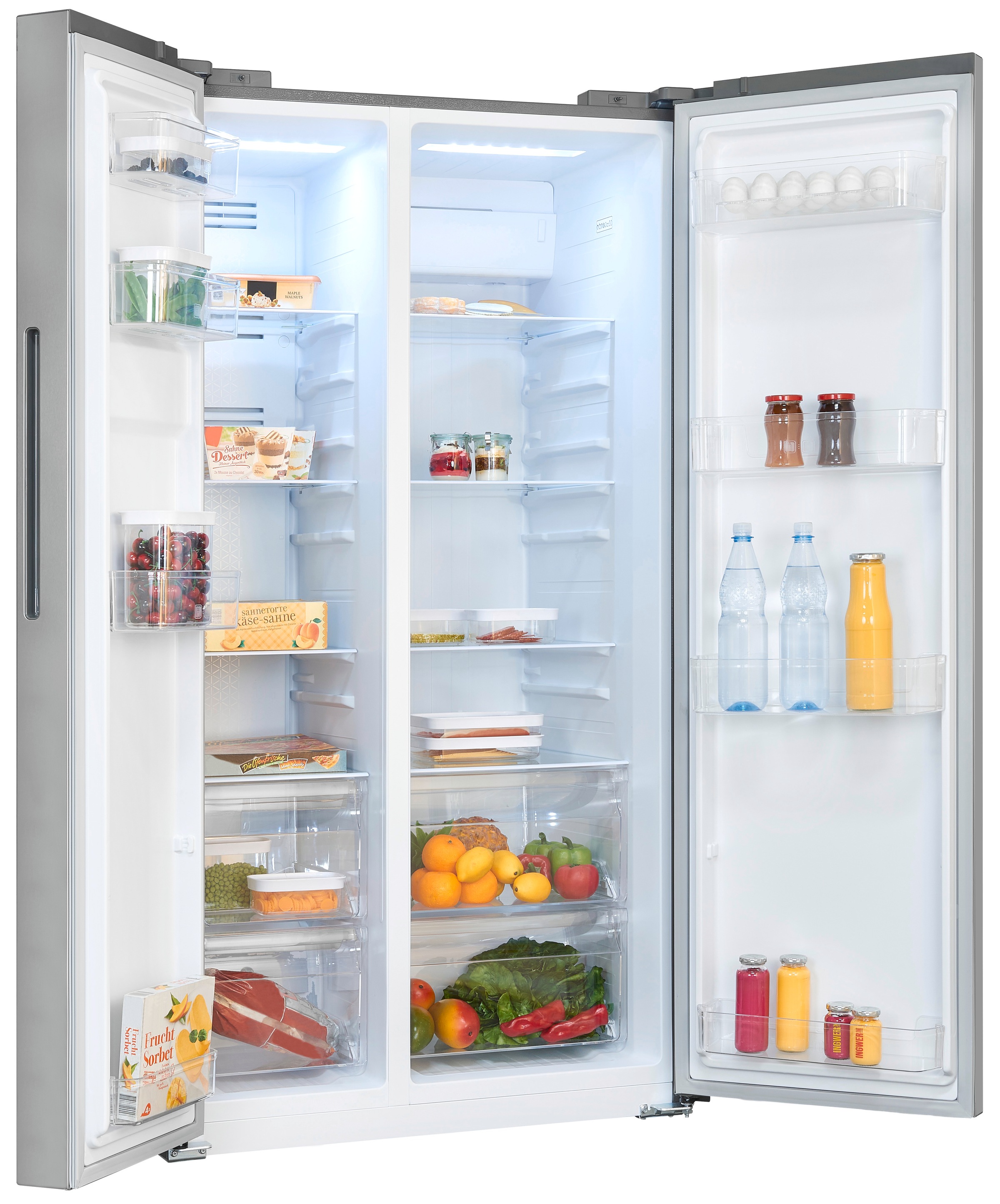 exquisit Kühl-/Gefrierkombination "SBS560-050D inoxlook" 177 cm hoch 91,2 c günstig online kaufen