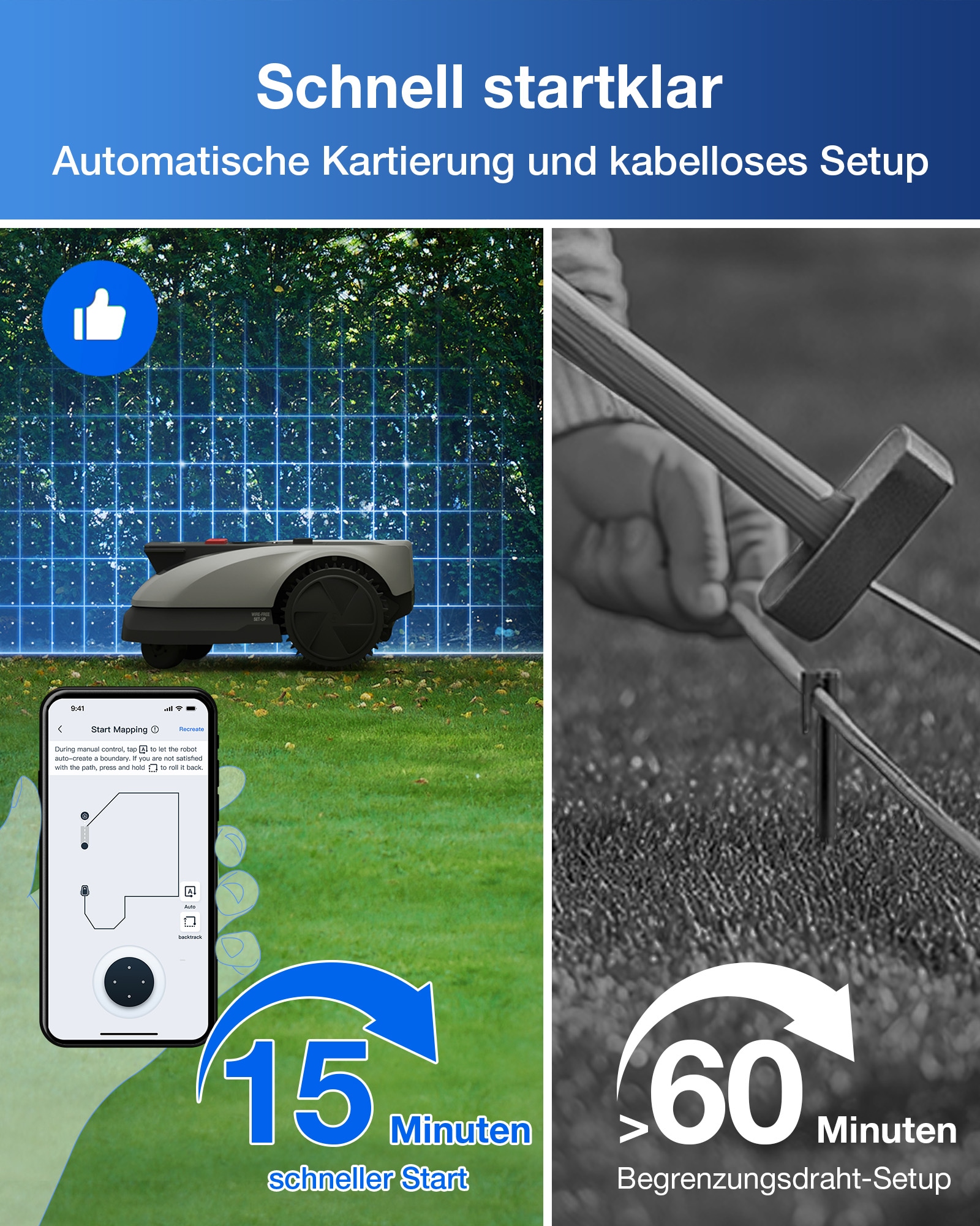 ECOVACS Rasenmähroboter »GOAT O600 RTK« Mäheffizienz von 100 m²/h,   mit präziser RTK-Navigation und KI-Kamera zur Hindernisvermeidung