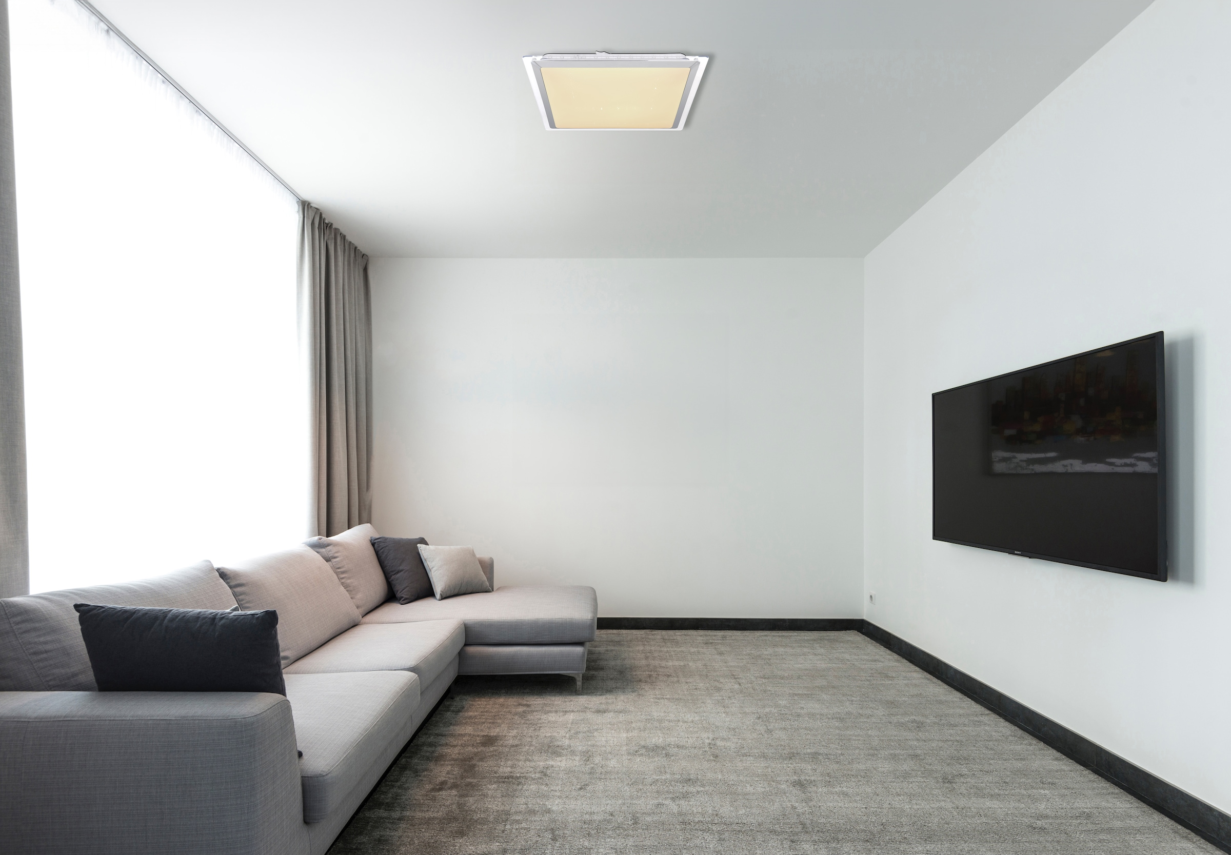 GLOBO LIGHTING LED Deckenleuchte »RENA«, Leuchtmittel LED-Modul | LED fest integriert, Deckenlampe/quadratisch/Wohnzimmer/Schlafzimmer/elegant