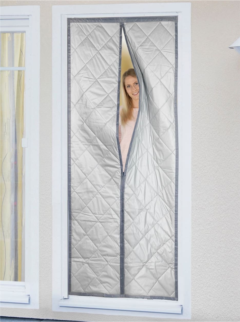 Thermo-Vorhang, mit reflektierender Außenseite gegen Hitze und Thermofutter gegen Kälte, in 2 Größen erhältlich