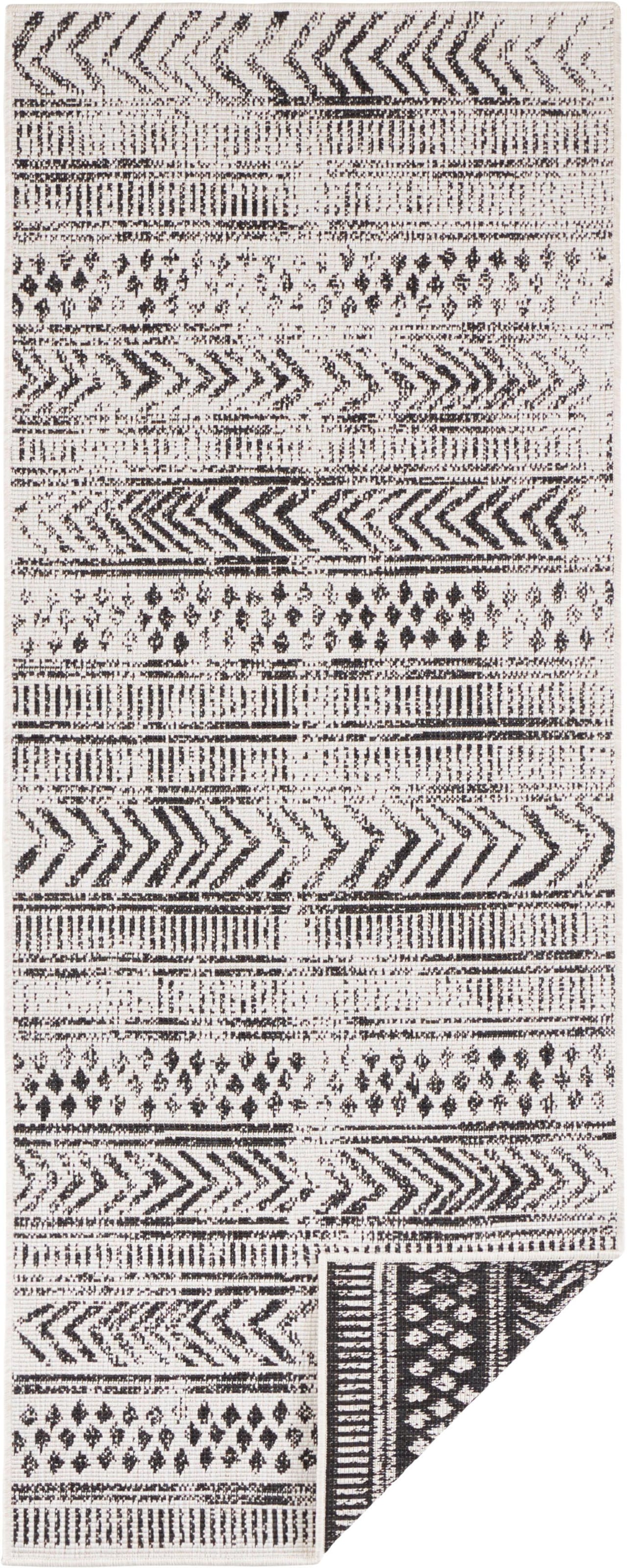 NORTHRUGS Teppich »BIRI Wendeteppich«, rechteckig, 5 mm Höhe, In-& Outdoor, Wetterfest, Balkon, Läufer, Wohnzimmer, Wasserfest, Boho