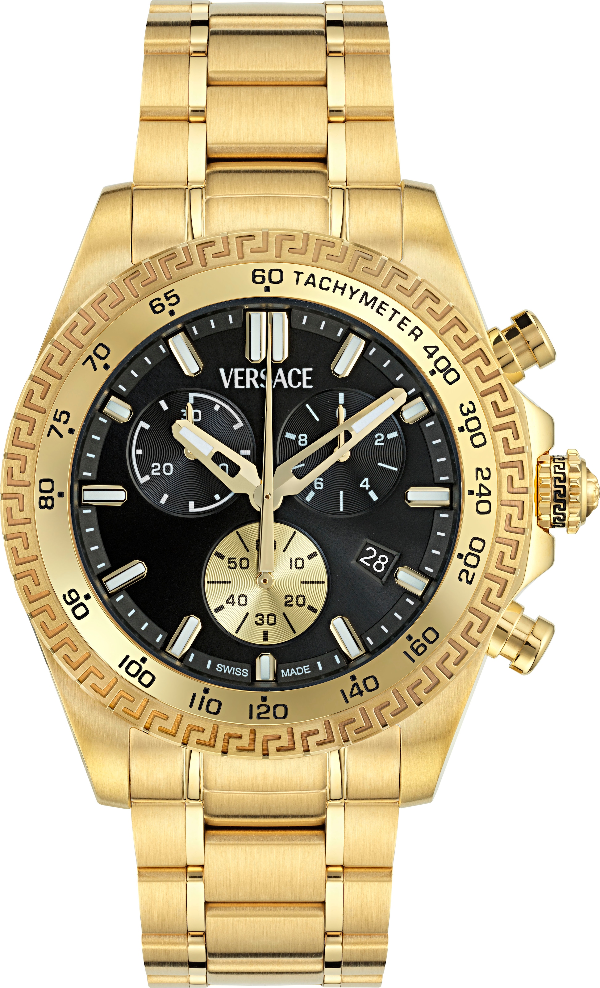 Versace Chronograph »VERSACE CHRONO X«, Quarzuhr, Armbanduhr, Herrenuhr,Swiss Made,Edelstahlband,Stoppfunktion