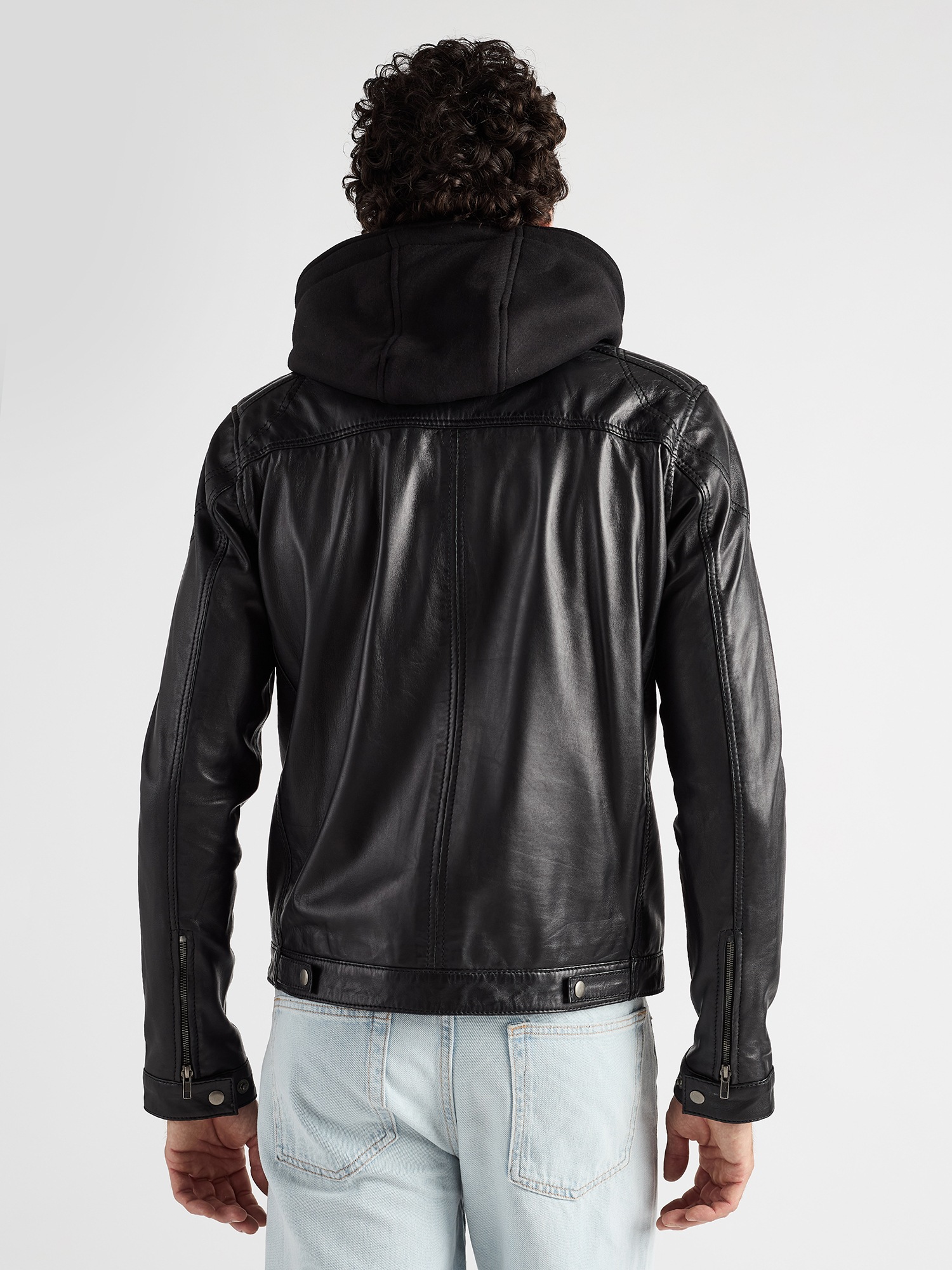 JCC 993 Men's Biker Jacket Black Size 54 3