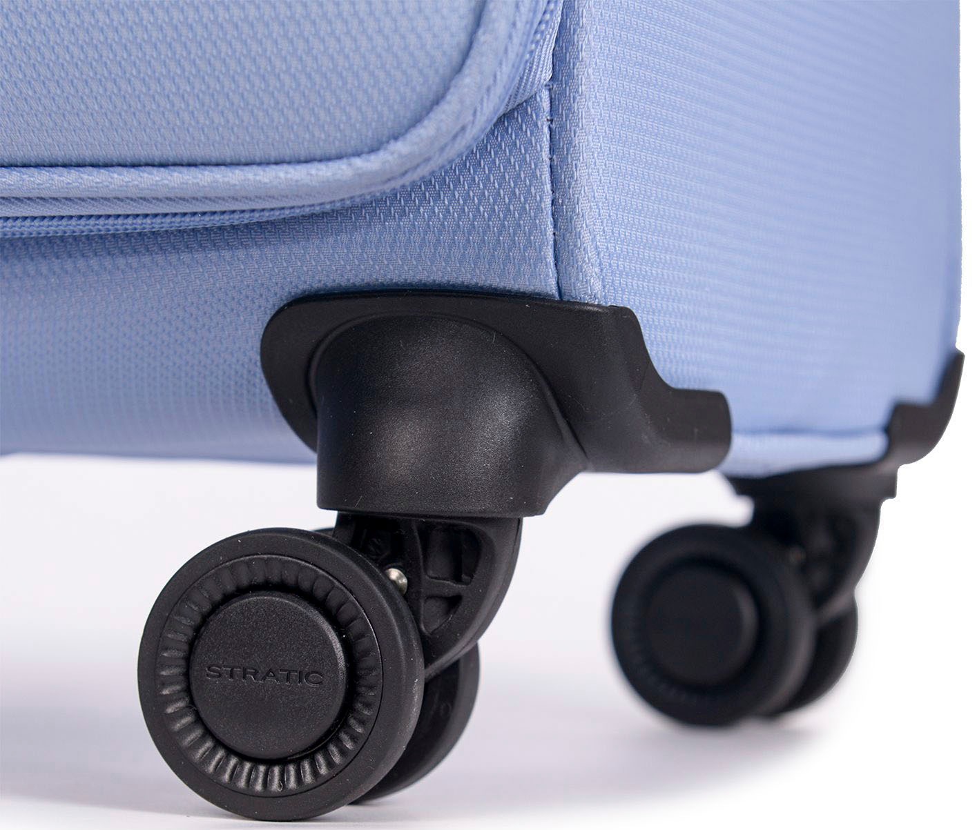Stratic Weichgepäck-Trolley »Stratic Light + L, light blue«, 4 Rollen, Reisekoffer großer Koffer Aufgabegepäck TSA-Zahlenschloss