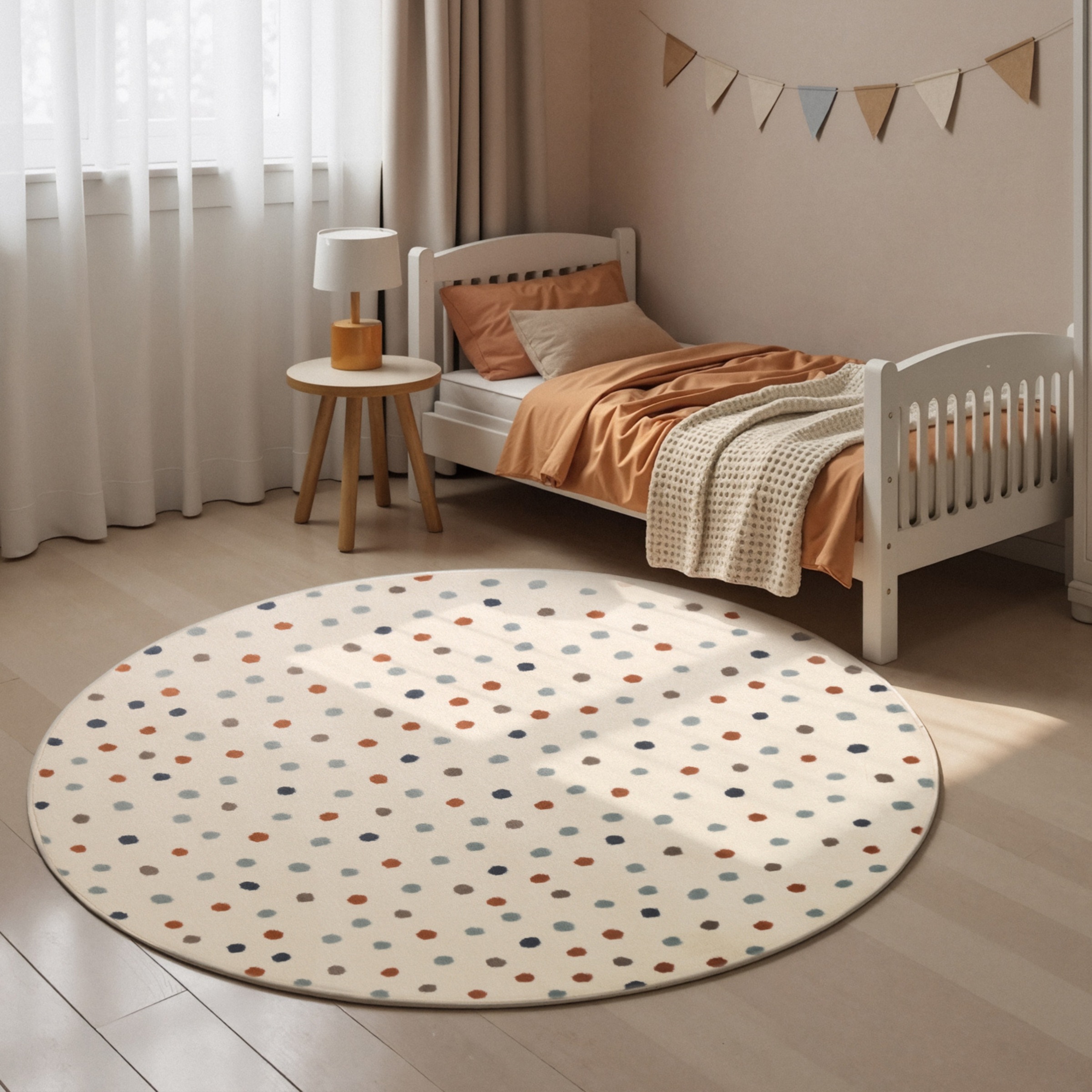 Kinderteppich HANSE HOME "Konfetti", creme multifarben, H:10mm Ø:160cm, Polypropylen, Teppiche, Kinderteppich, Pflegeleicht, Weich, Kinderzimmer, Spielteppich, Spielunterlage