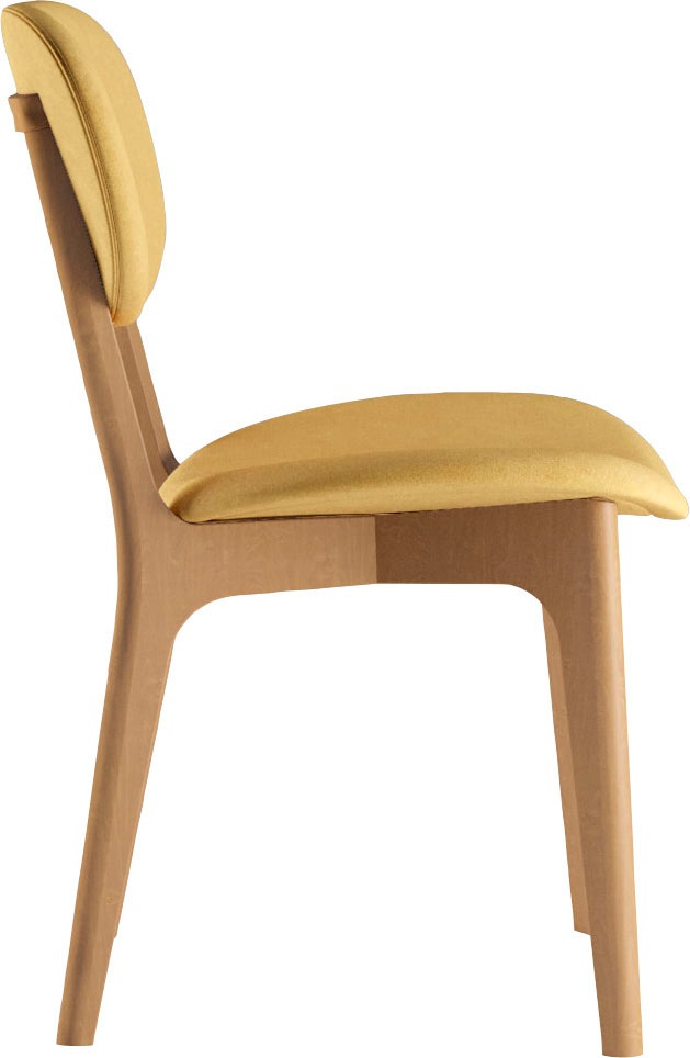 INOSIGN Stuhl »COZY Made in Italy«, (Set), 2 St., Microfaser, Gestell in Buche, Kirsch- oder Nussbaum, Massivholz, Design Stuhl