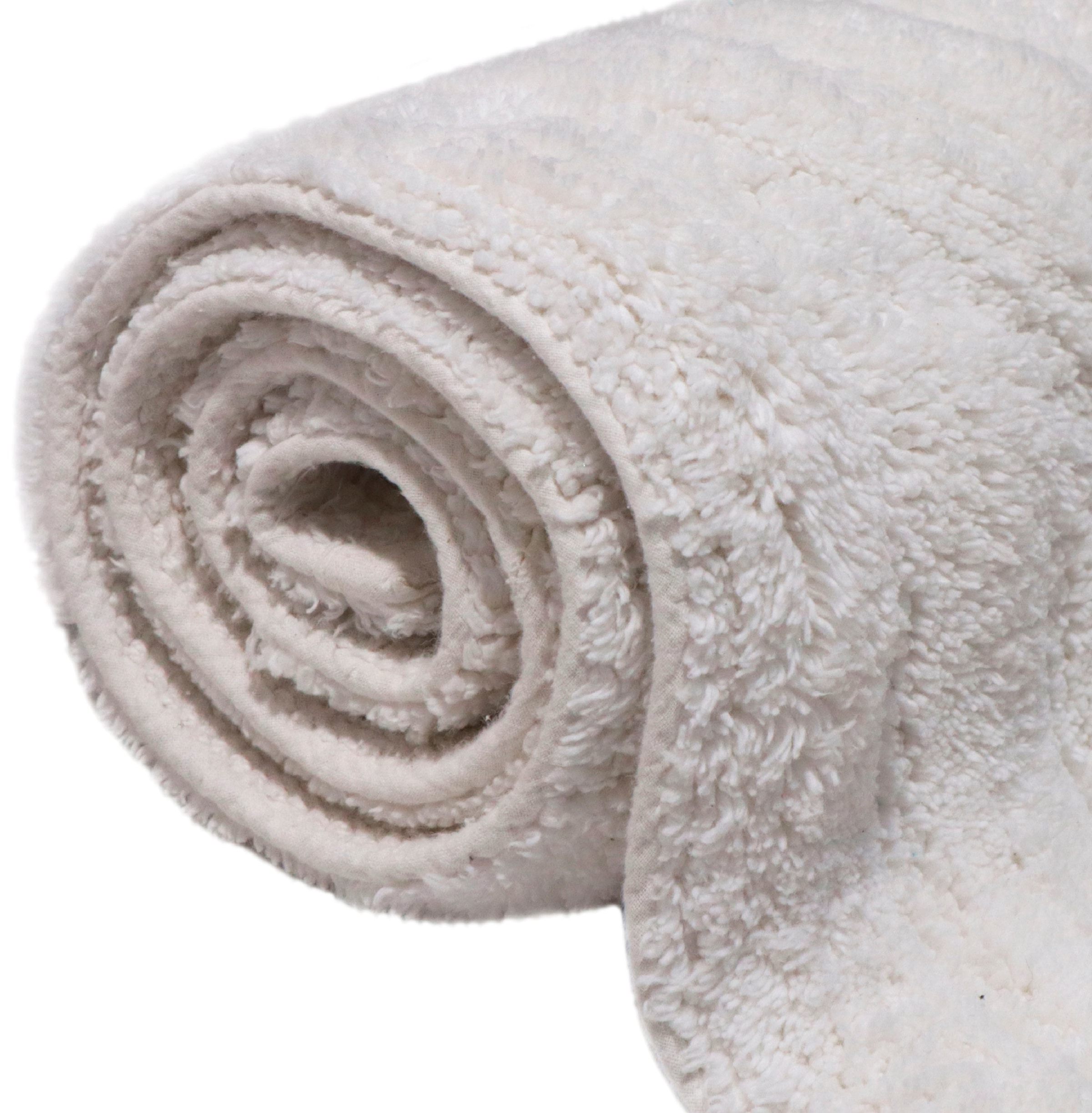 my home Badematte »Juna, Badvorleger, Badezimmer Teppich, Zen, Scandi, Boho«, rutschhemmend beschichtet, fußbodenheizungsgeeignet, Baumwolle, Hoch-Tief-Effekt, weich