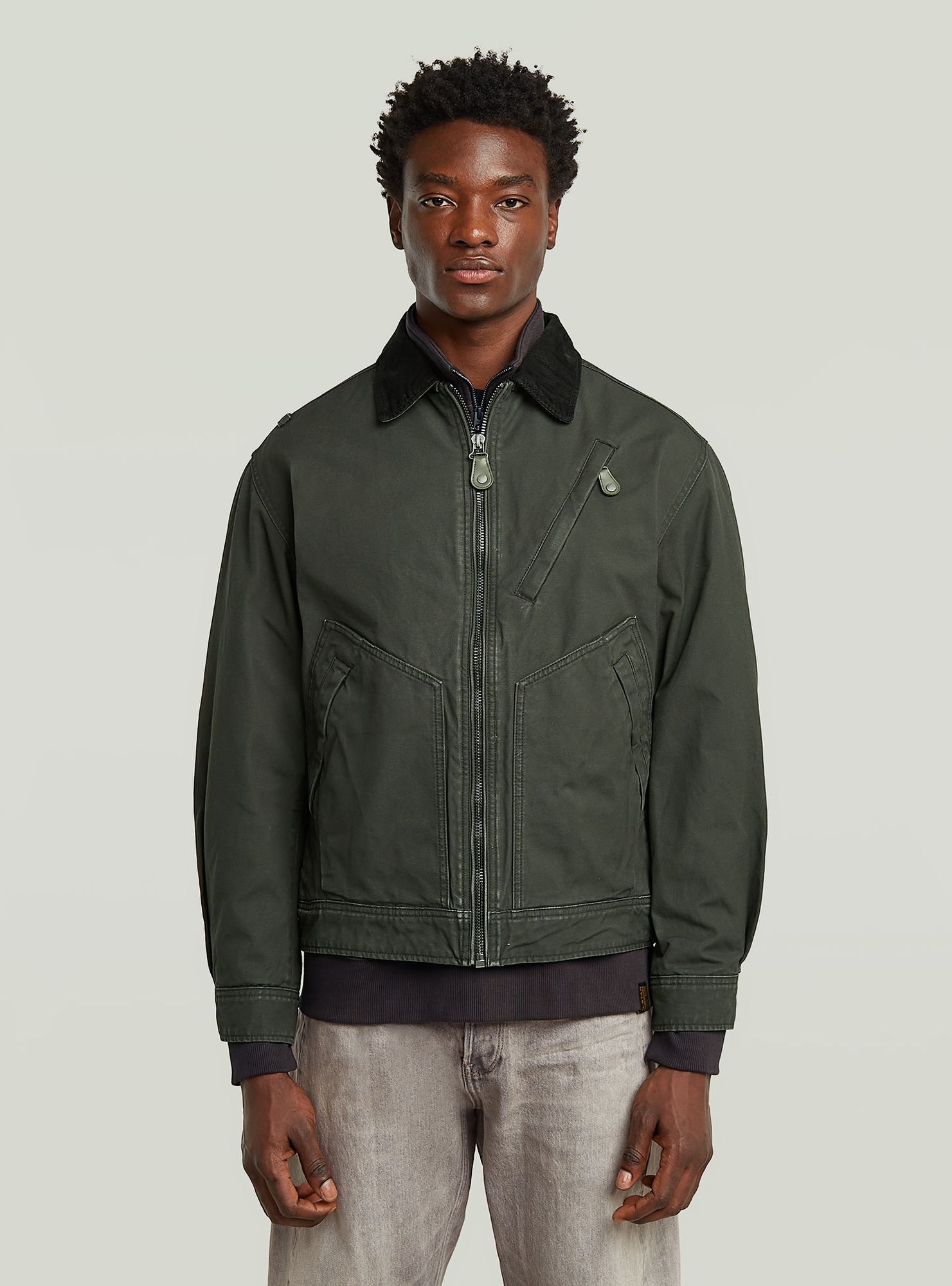 G-STAR Herren Outdoorjacke "Duty Canvas Trucker Jacke"asfalt, Gr. M, Obermaterial: 100% Baumwolle, Jacken