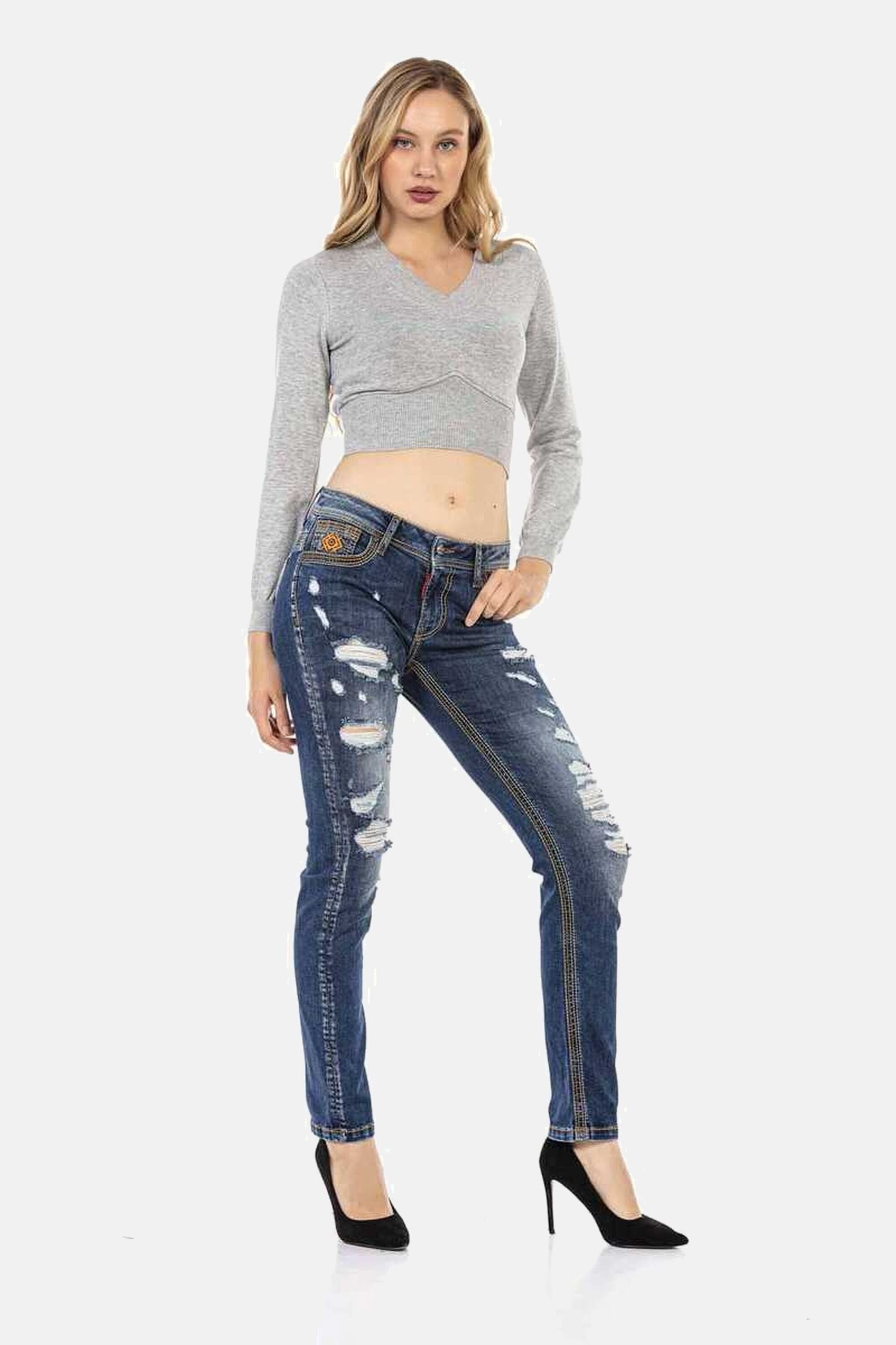 Cipo & Baxx Slim-fit-Jeans »Jeans«, in knalligem Design, WD455