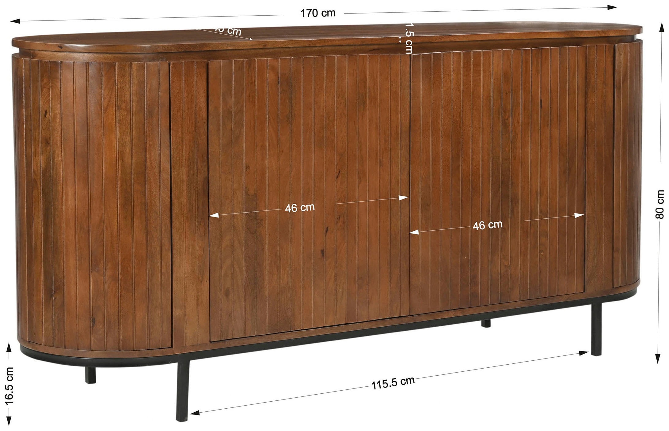 SIT Sideboard »MANGO NATURAL«, (1 St.), mit Lamellenfront