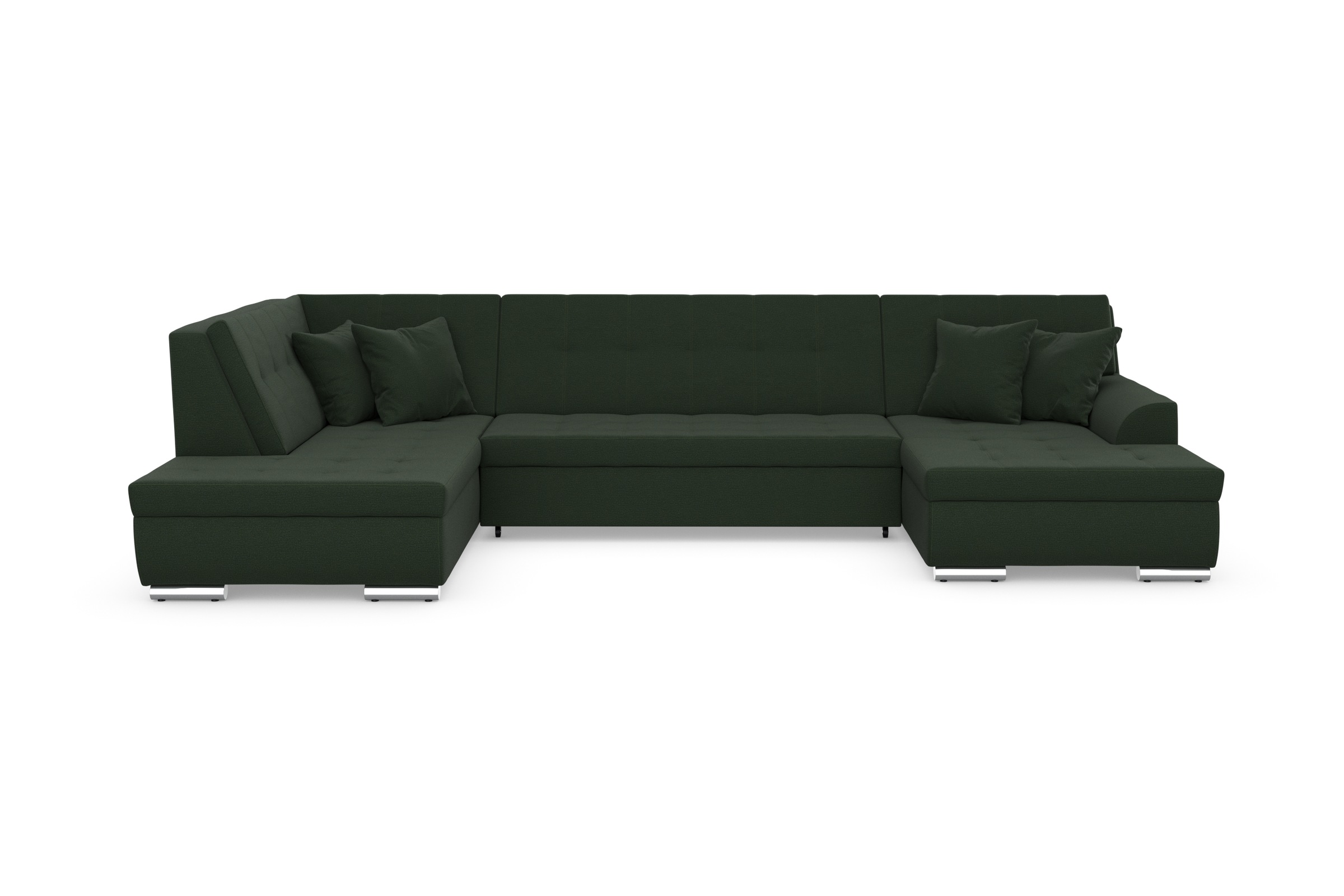 DOMO collection Wohnlandschaft »Treviso incl. Zierkissen, moderne Steppung, XXL: B/T/H: 364/201/83 cm«, wahlweise mit Bettfunktion, in vielen Bezugsarten auch in Cord U-Form