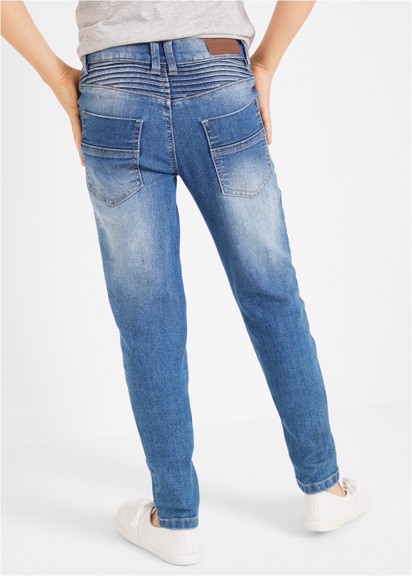 bonprix Skinny-fit-Jeans Skinny fit Passform, verstellbarer Bund, dehnbares Material