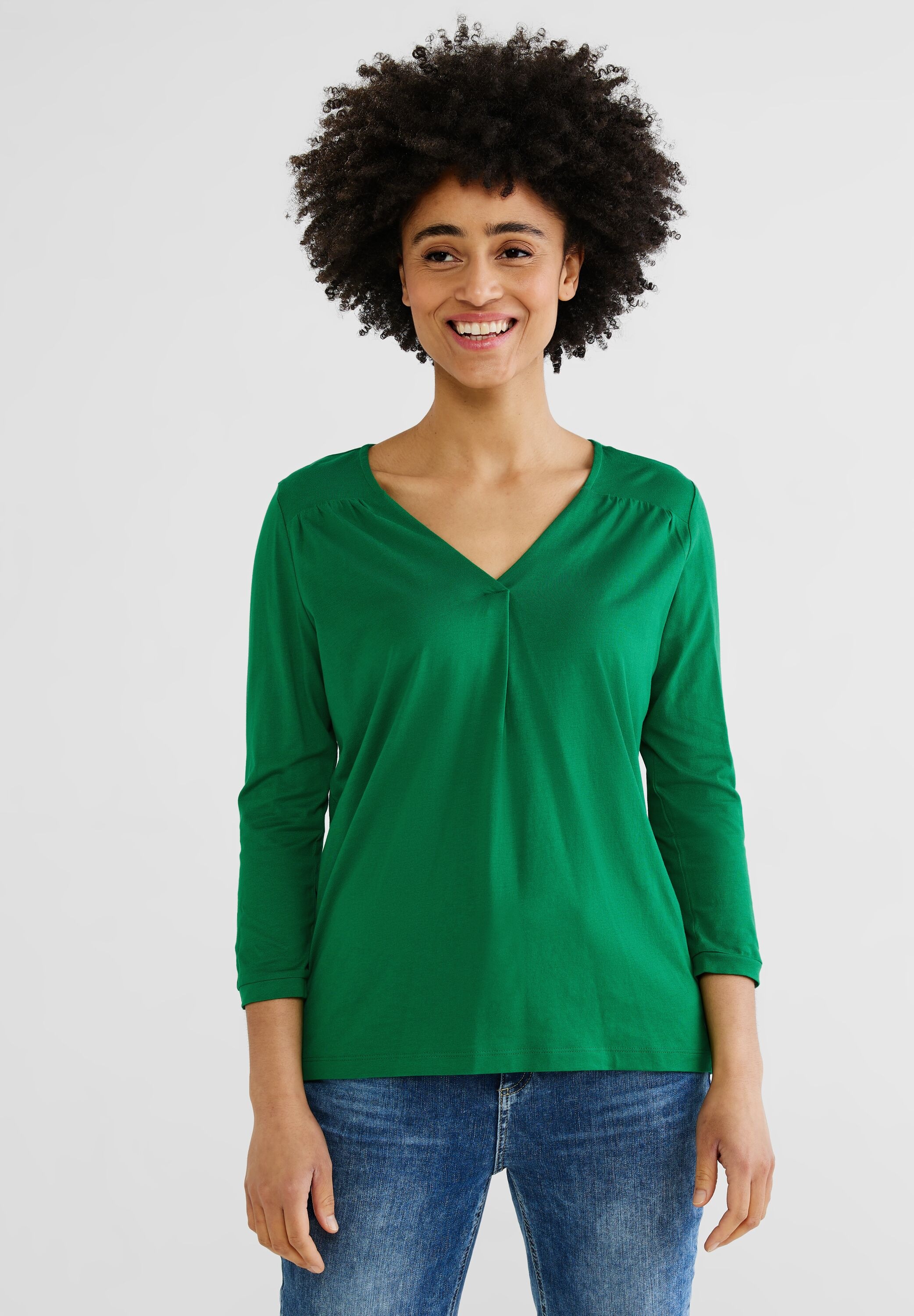 STREET ONE 3/4-Arm-Shirt mit V-Ausschnitt