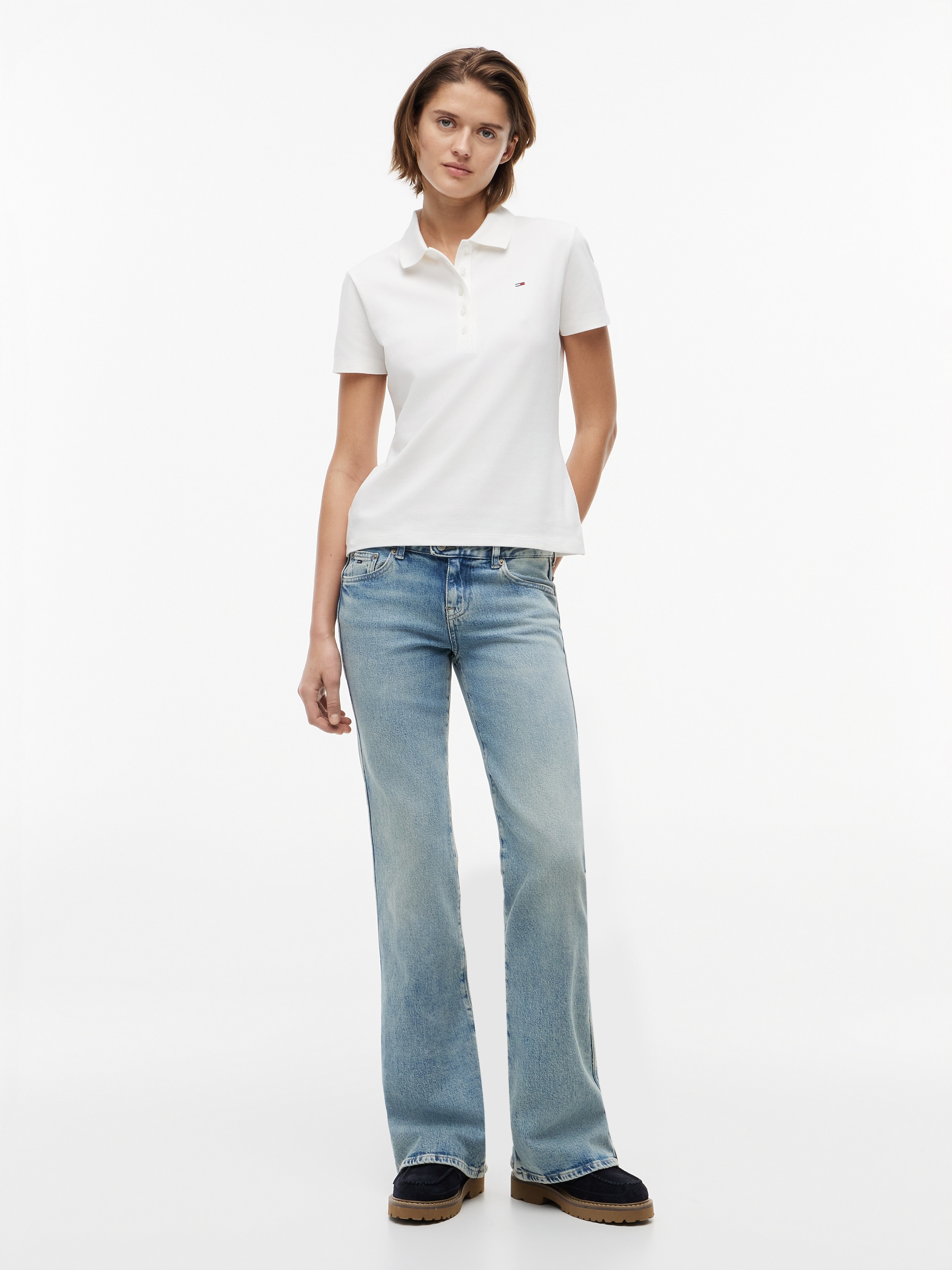 Tommy Jeans Poloshirt »TJW SLIM ESSENTIAL SS POLO« Baumwollmischung, slim fit