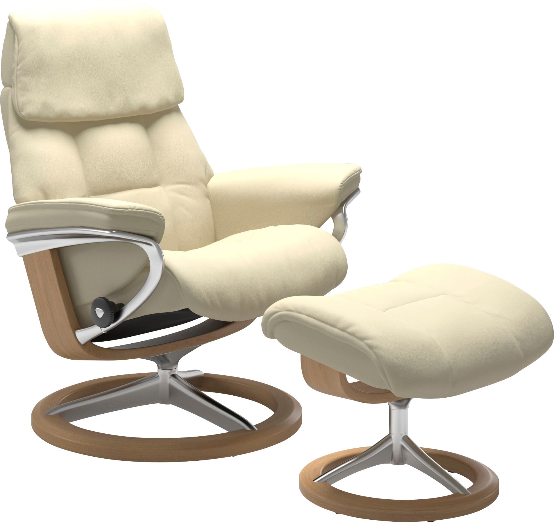 Stressless Relaxsessel "Ruby", (Set, Relaxsessel mit Hocker), mit Signature Base, Größe S, Gestell Eiche, Wenge, Braun &